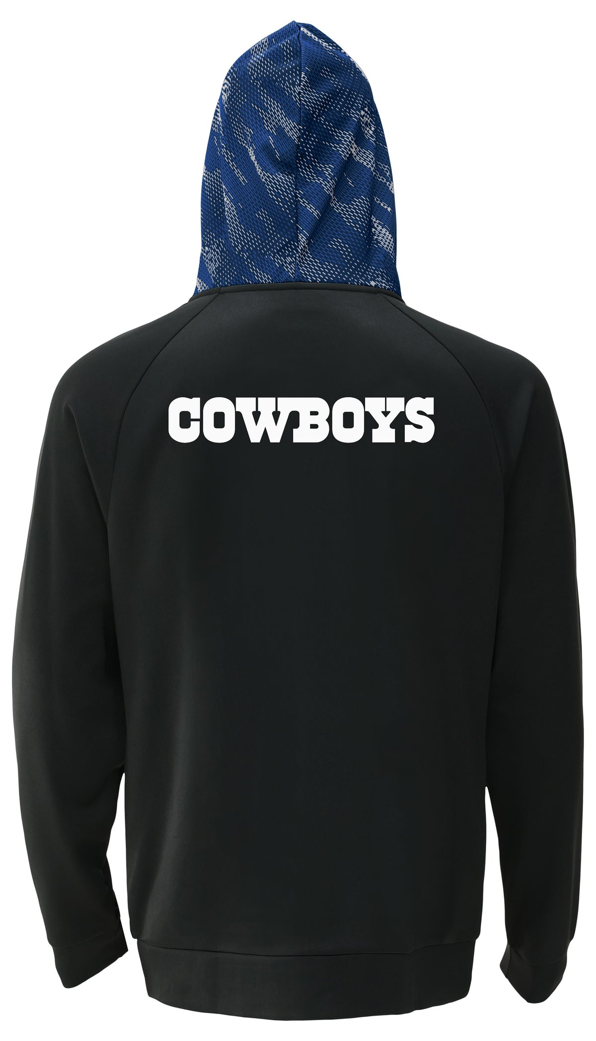 Zubaz NFL Dallas Cowboys Men's Viper Hood-Liner Raglan Full-Zip Hoodie