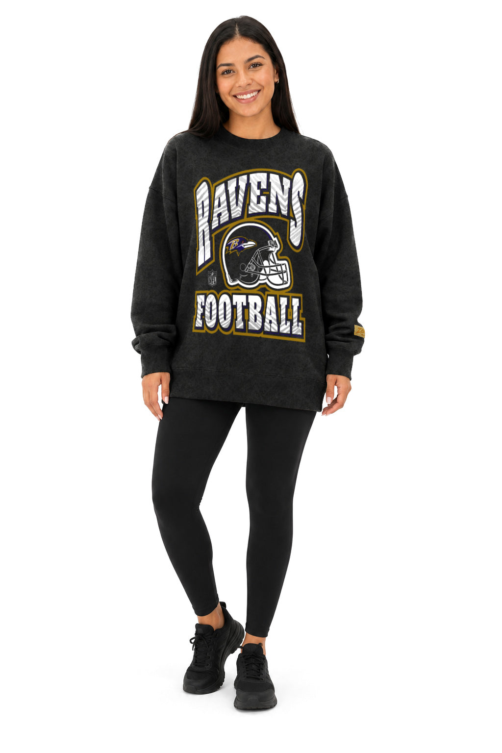 Zubaz NFL Baltimore Ravens Adult Unisex 90s Vintage All Pro Crewneck Sweatshirt