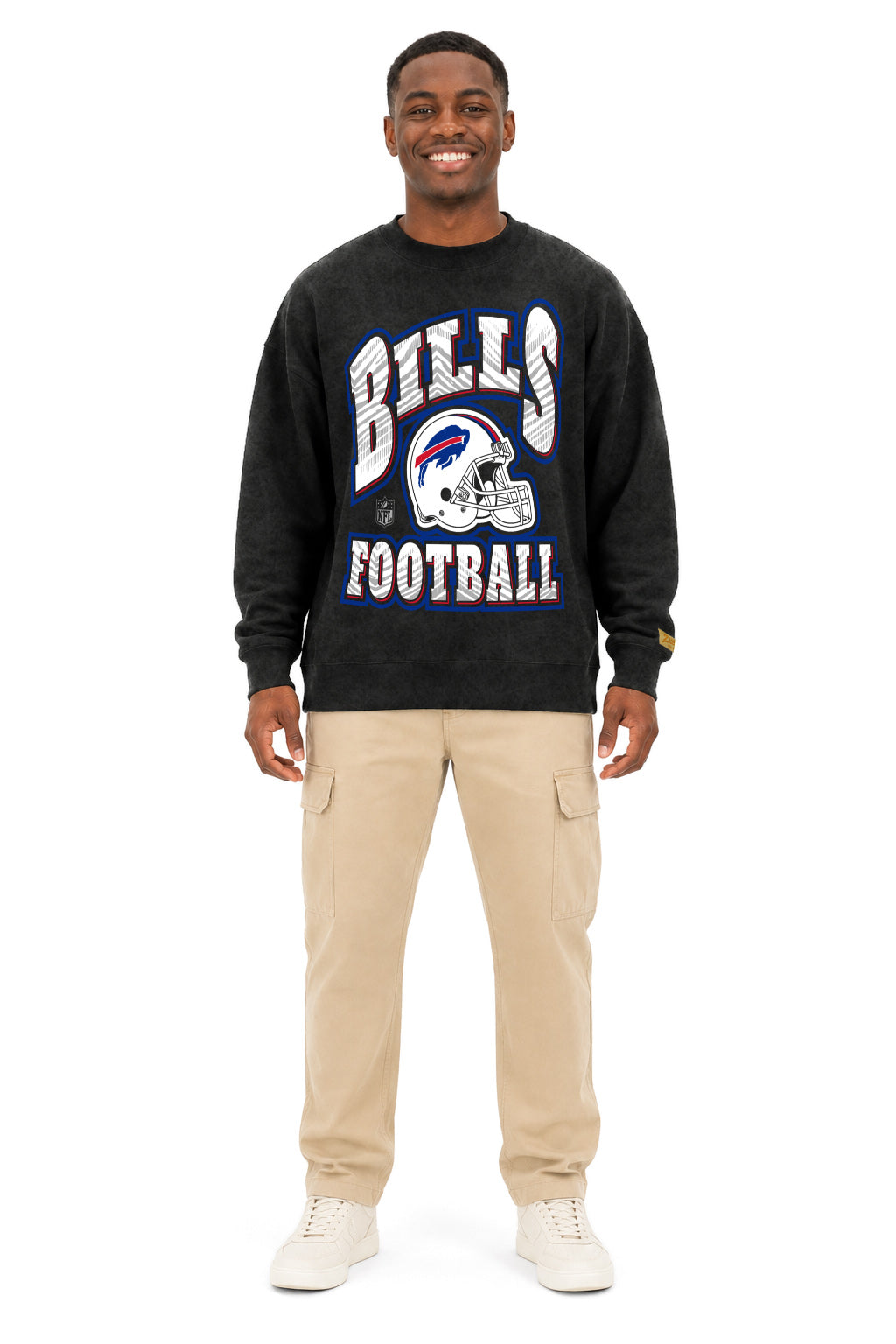 Zubaz NFL Buffalo Bills Adult Unisex 90s Vintage All Pro Crewneck Sweatshirt