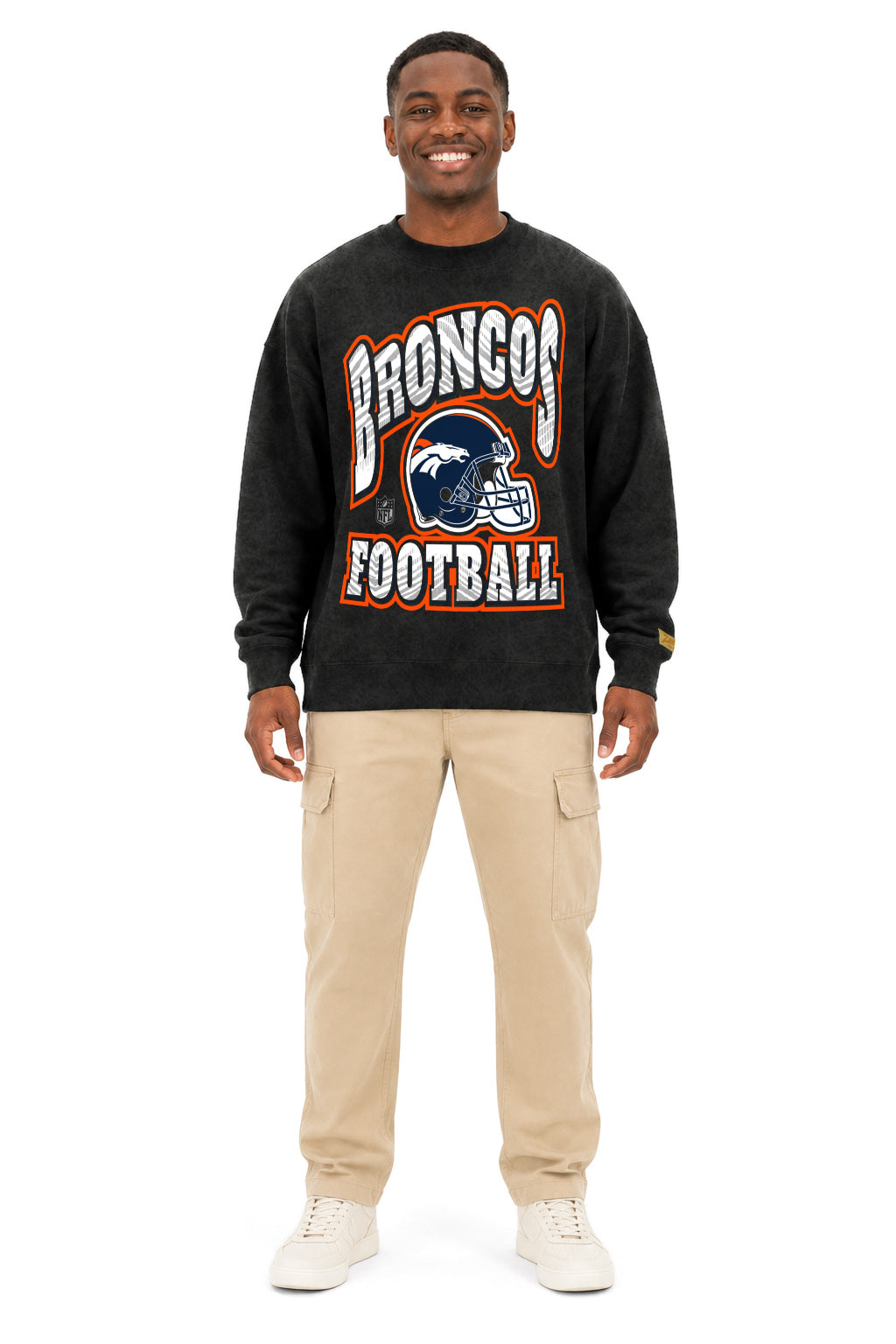Zubaz NFL Denver Broncos Adult Unisex 90s Vintage All Pro Crewneck Sweatshirt