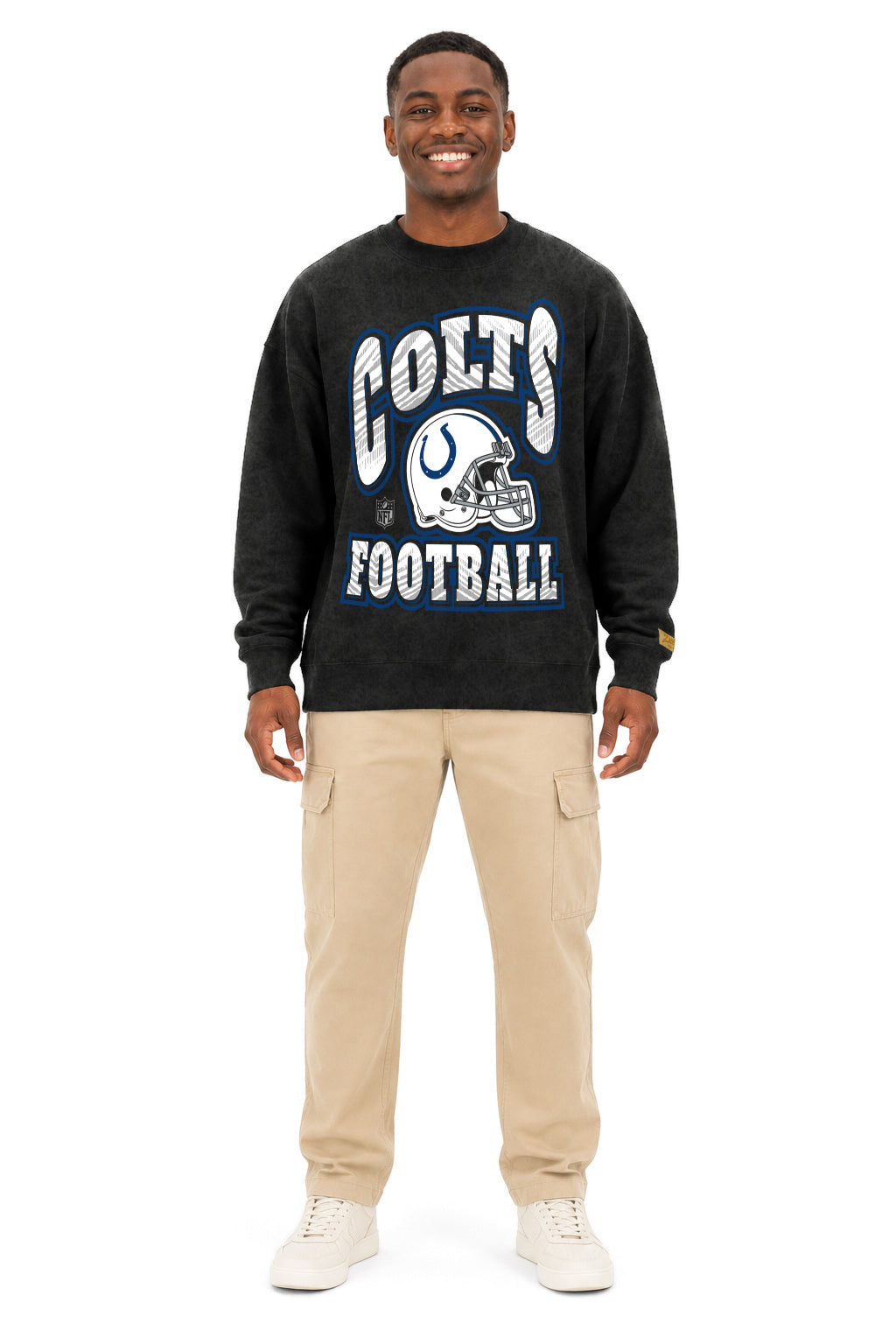 Zubaz NFL Indianapolis Colts Adult Unisex 90s Vintage All Pro Crewneck Sweatshirt