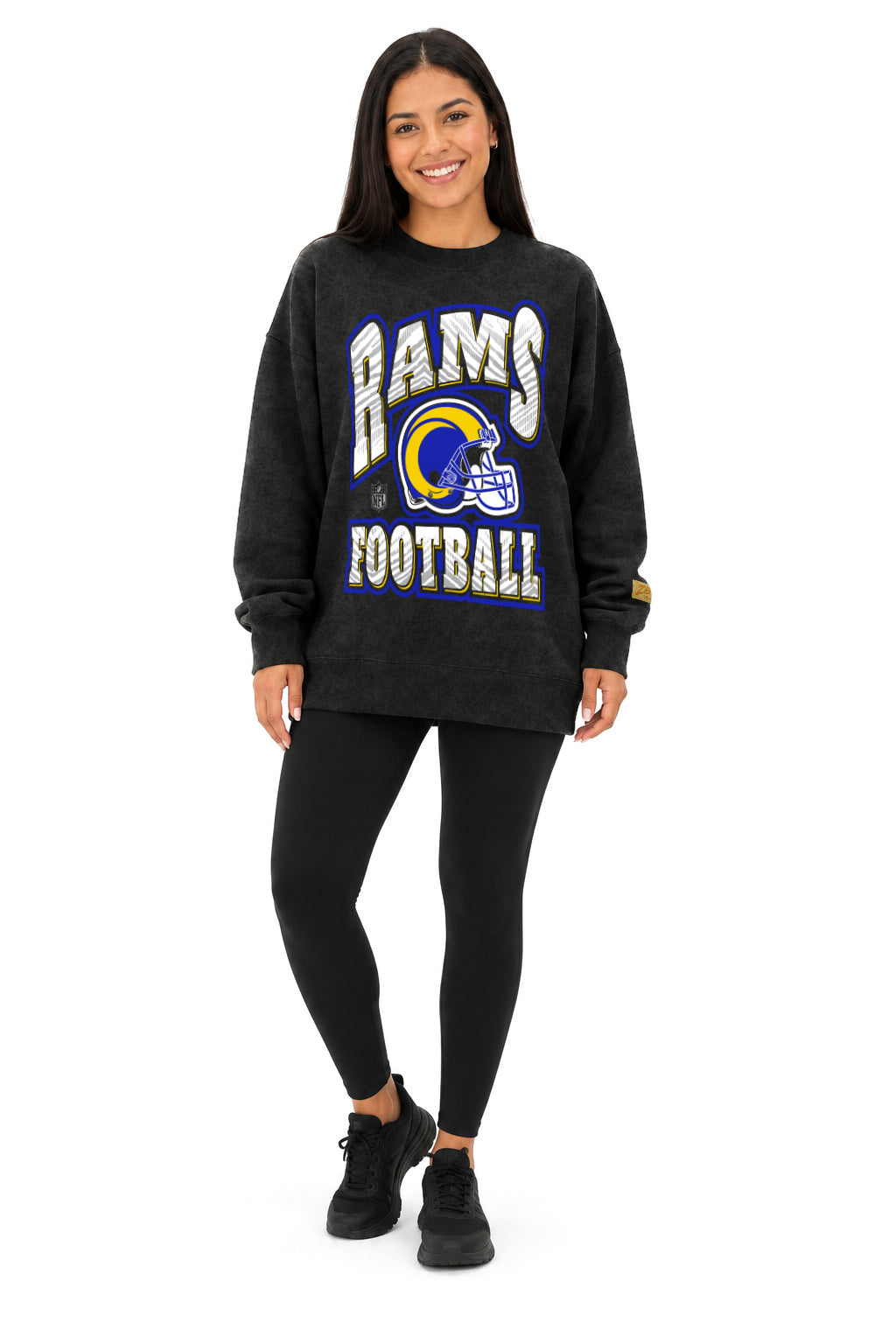 Zubaz NFL Los Angeles Rams Adult Unisex 90s Vintage All Pro Crewneck Sweatshirt