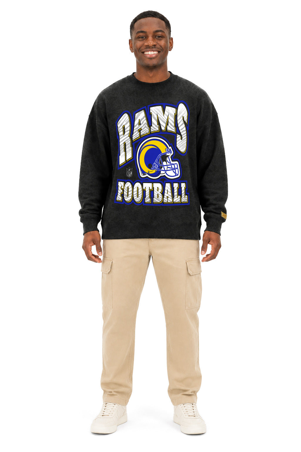 Zubaz NFL Los Angeles Rams Adult Unisex 90s Vintage All Pro Crewneck Sweatshirt
