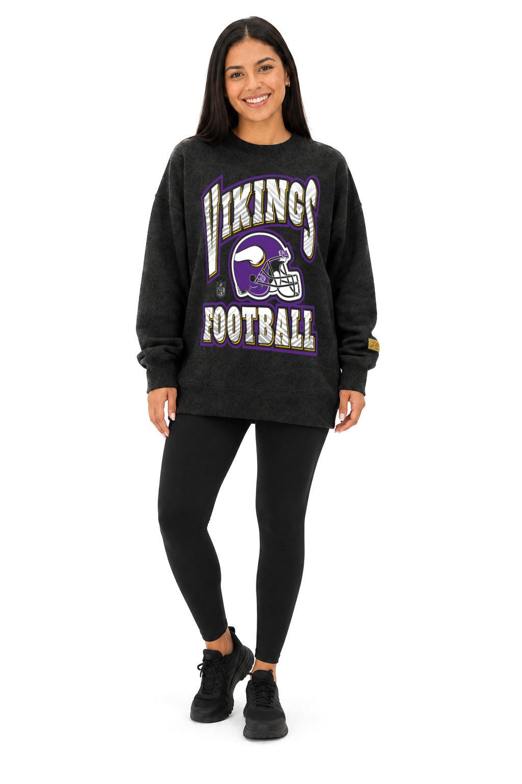 Zubaz NFL Minnesota Vikings Adult Unisex 90s Vintage All Pro Crewneck Sweatshirt