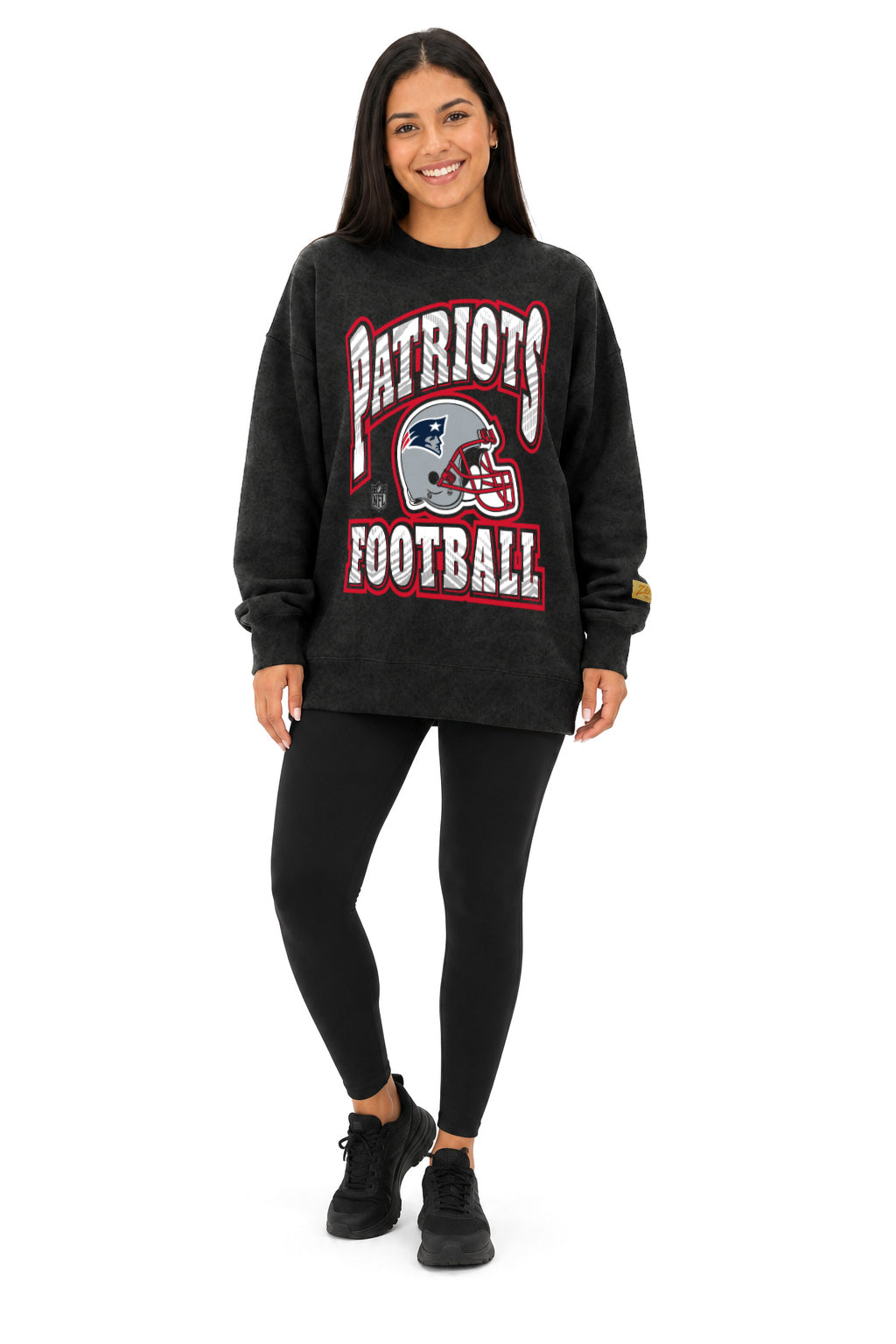 Zubaz NFL New England Patriots Adult Unisex 90s Vintage All Pro Crewneck Sweatshirt