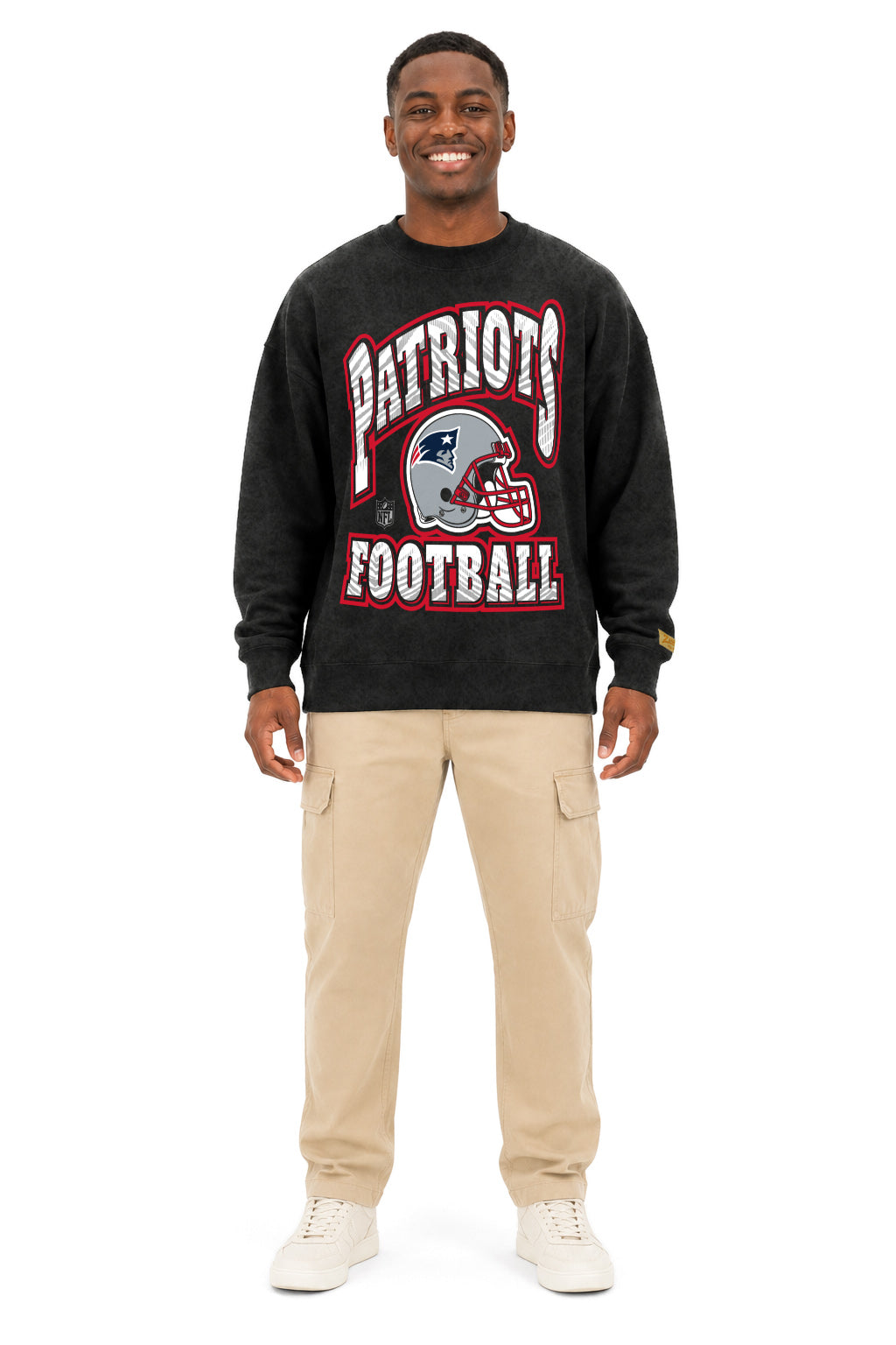 Zubaz NFL New England Patriots Adult Unisex 90s Vintage All Pro Crewneck Sweatshirt