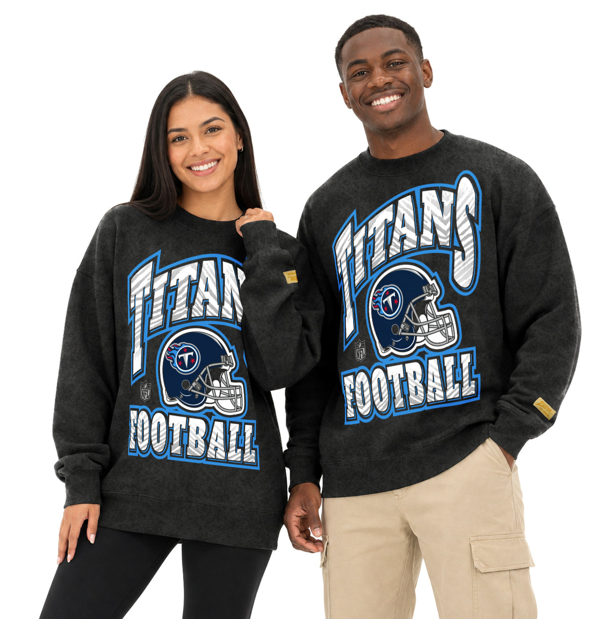 Zubaz NFL Tennessee Titans Adult Unisex 90s Vintage All Pro Crewneck Sweatshirt