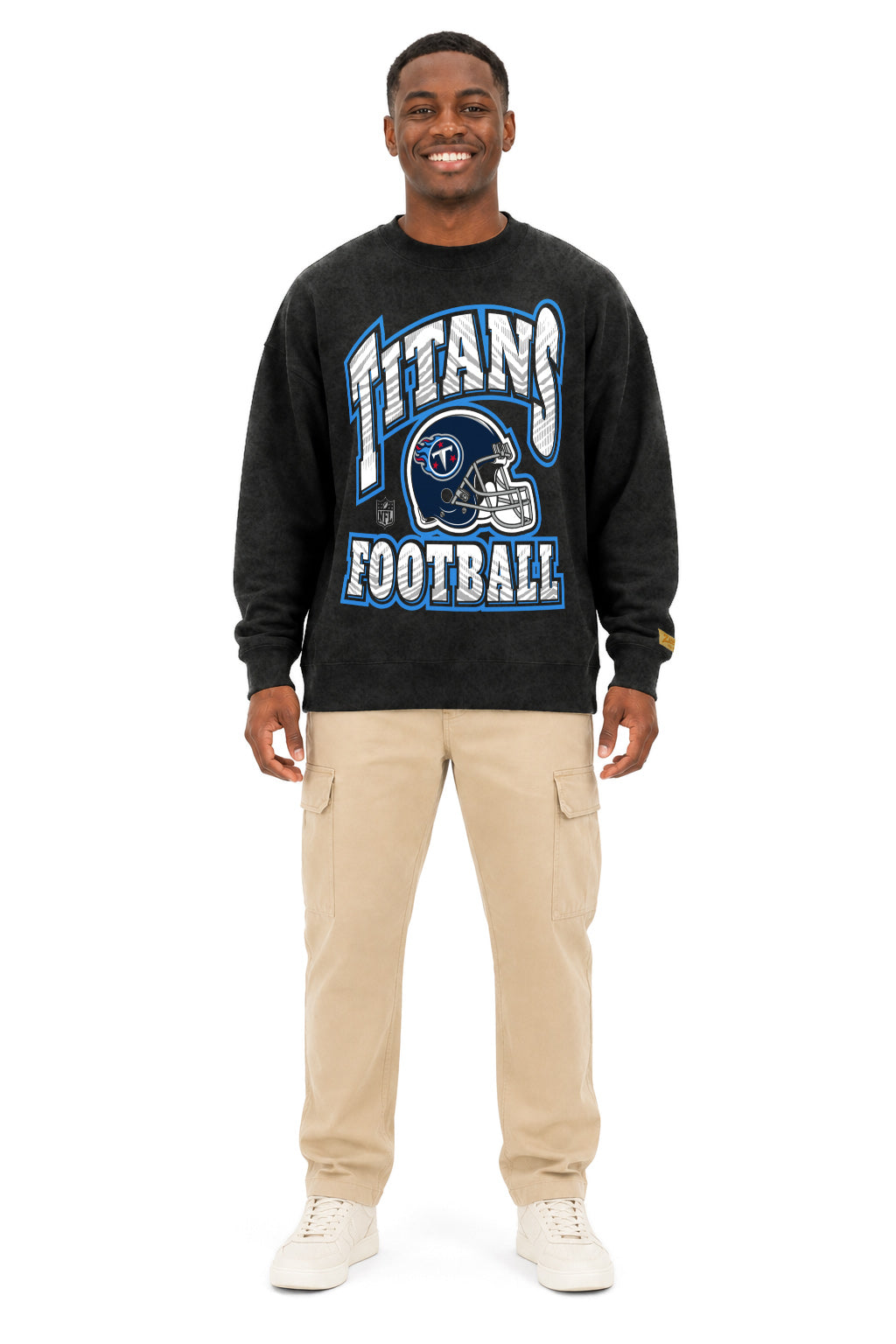 Zubaz NFL Tennessee Titans Adult Unisex 90s Vintage All Pro Crewneck Sweatshirt