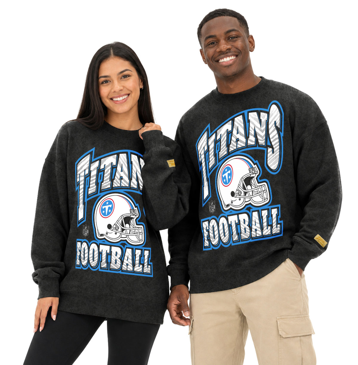Zubaz NFL Tennessee Titans Adult Unisex 90s Vintage All Pro Crewneck Sweatshirt