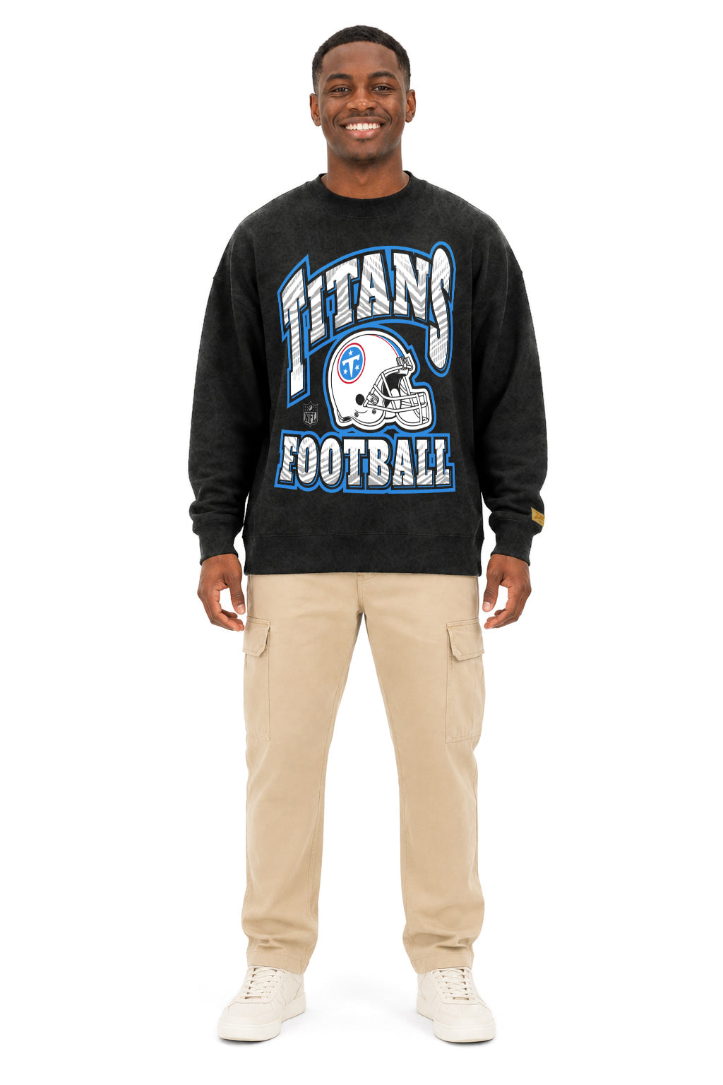 Zubaz NFL Tennessee Titans Adult Unisex 90s Vintage All Pro Crewneck Sweatshirt