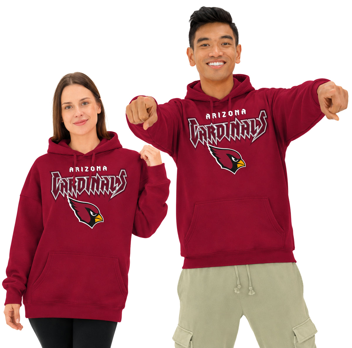 Zubaz NFL Men's & Women's 90s Heavy Metal Hoodie, Arizona Cardinals
