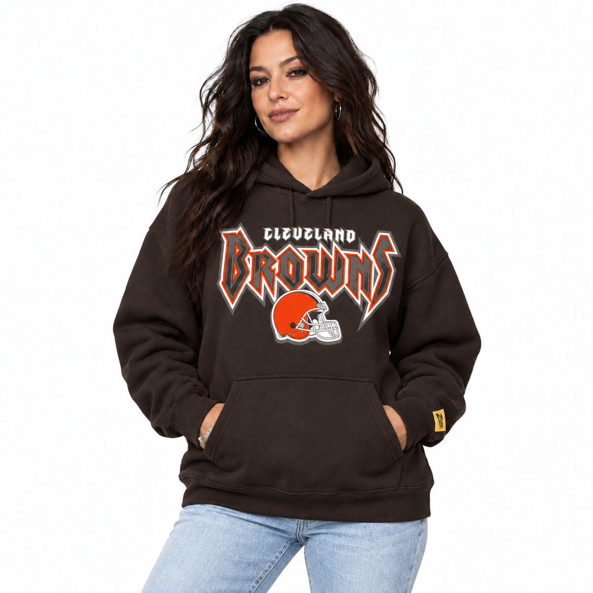Zubaz NFL Men's & Women's 90s Heavy Metal Hoodie, Cleveland Browns