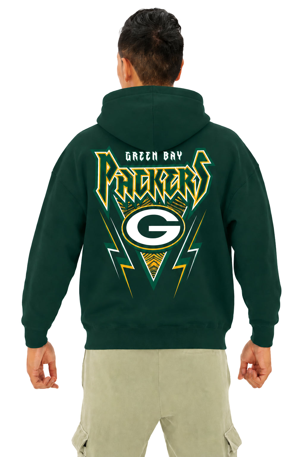 Zubaz NFL Men's & Women's 90s Heavy Metal Hoodie, Green Bay Packers