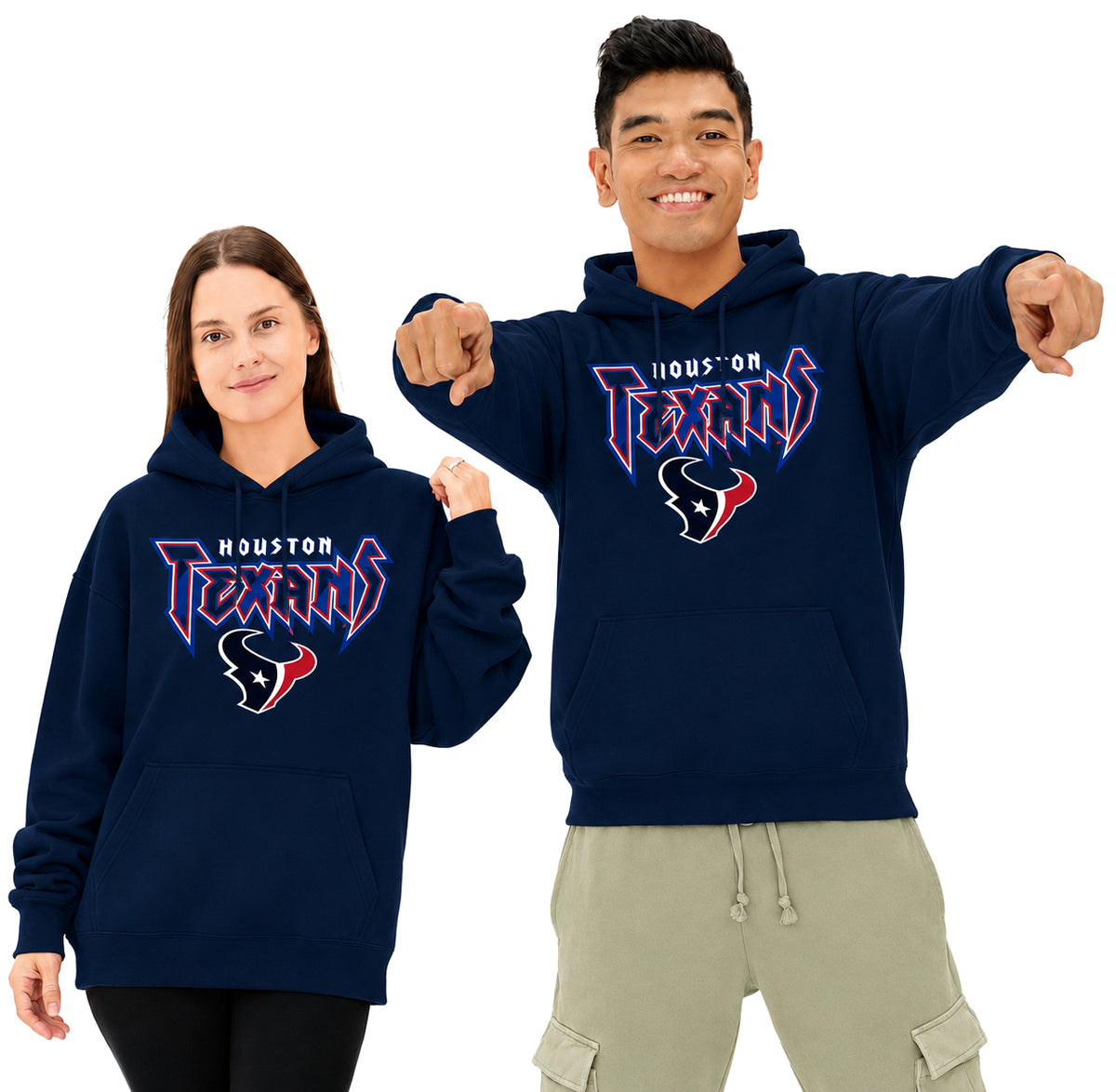 Zubaz NFL Houston Texans Unisex 90s Vintage Heavy Metal Hoodie