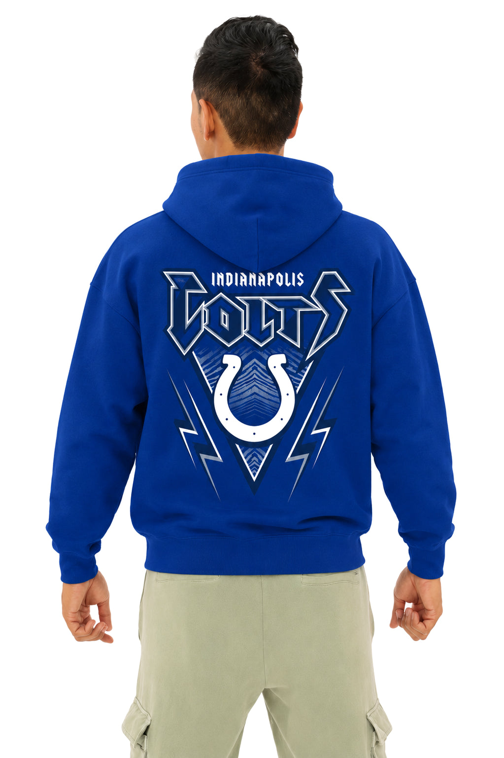 Zubaz NFL Men's & Women's 90s Heavy Metal Hoodie, Indianapolis Colts