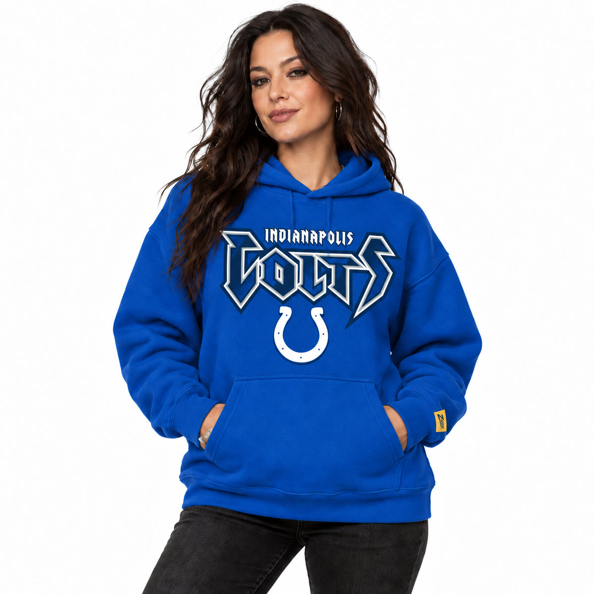 Zubaz NFL Men's & Women's 90s Heavy Metal Hoodie, Indianapolis Colts