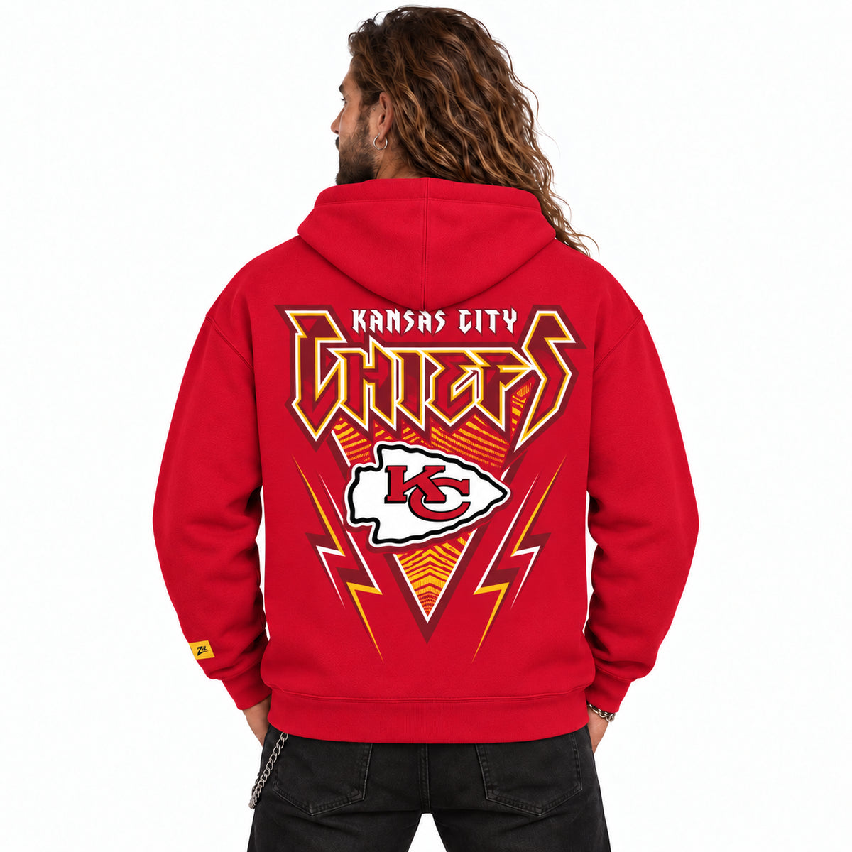 Zubaz NFL Men's & Women's 90s Heavy Metal Hoodie, Kansas City Chiefs