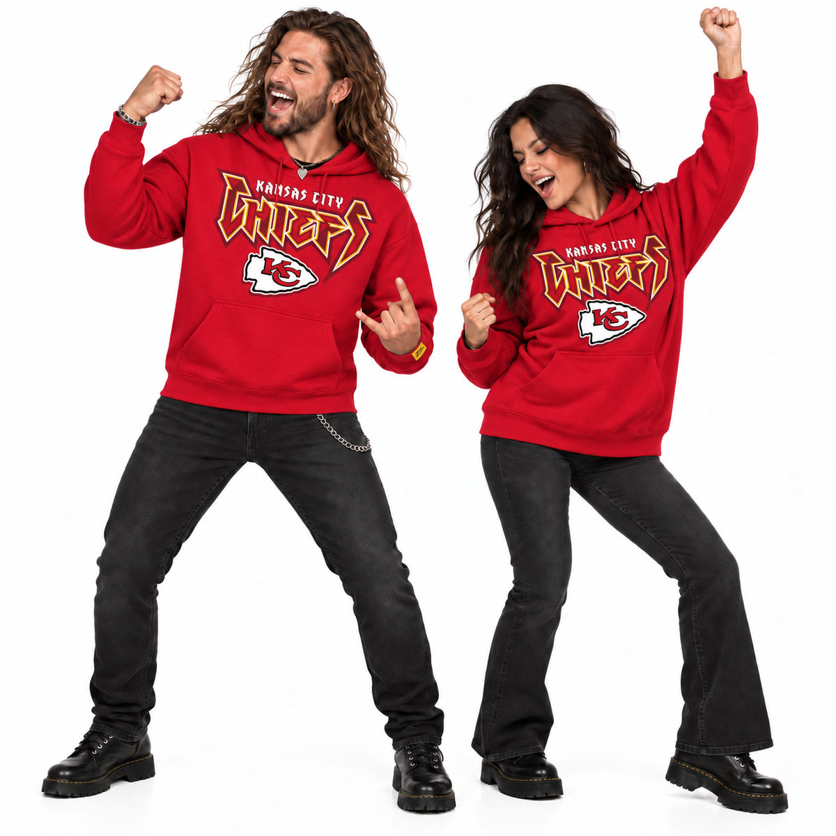 Zubaz NFL Men's & Women's 90s Heavy Metal Hoodie, Kansas City Chiefs