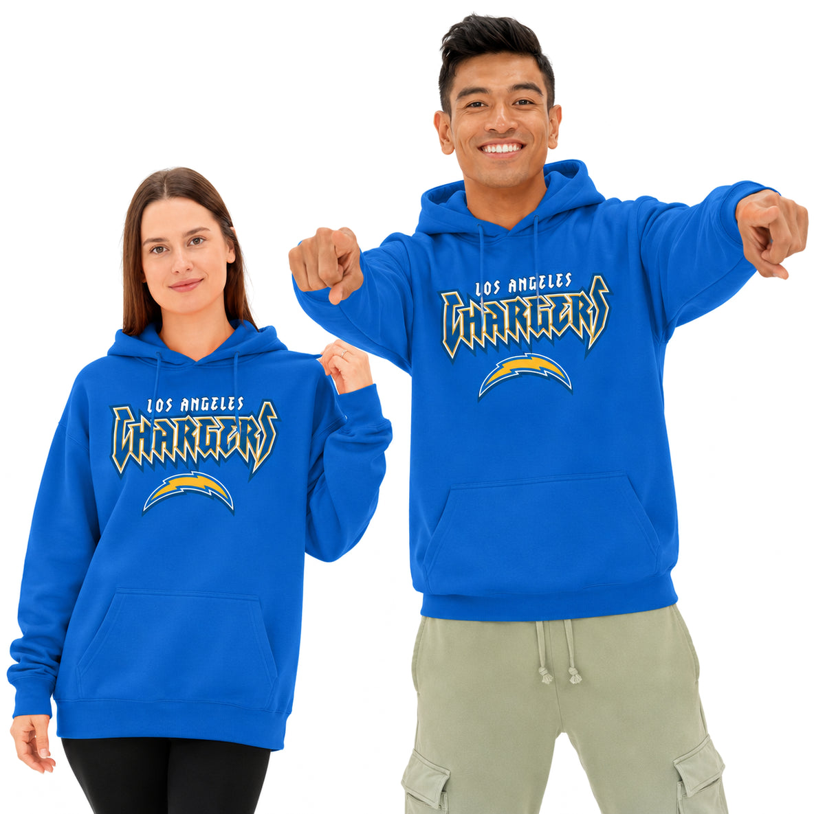 Zubaz NFL Men's & Women's 90s Heavy Metal Hoodie, Los Angeles Chargers