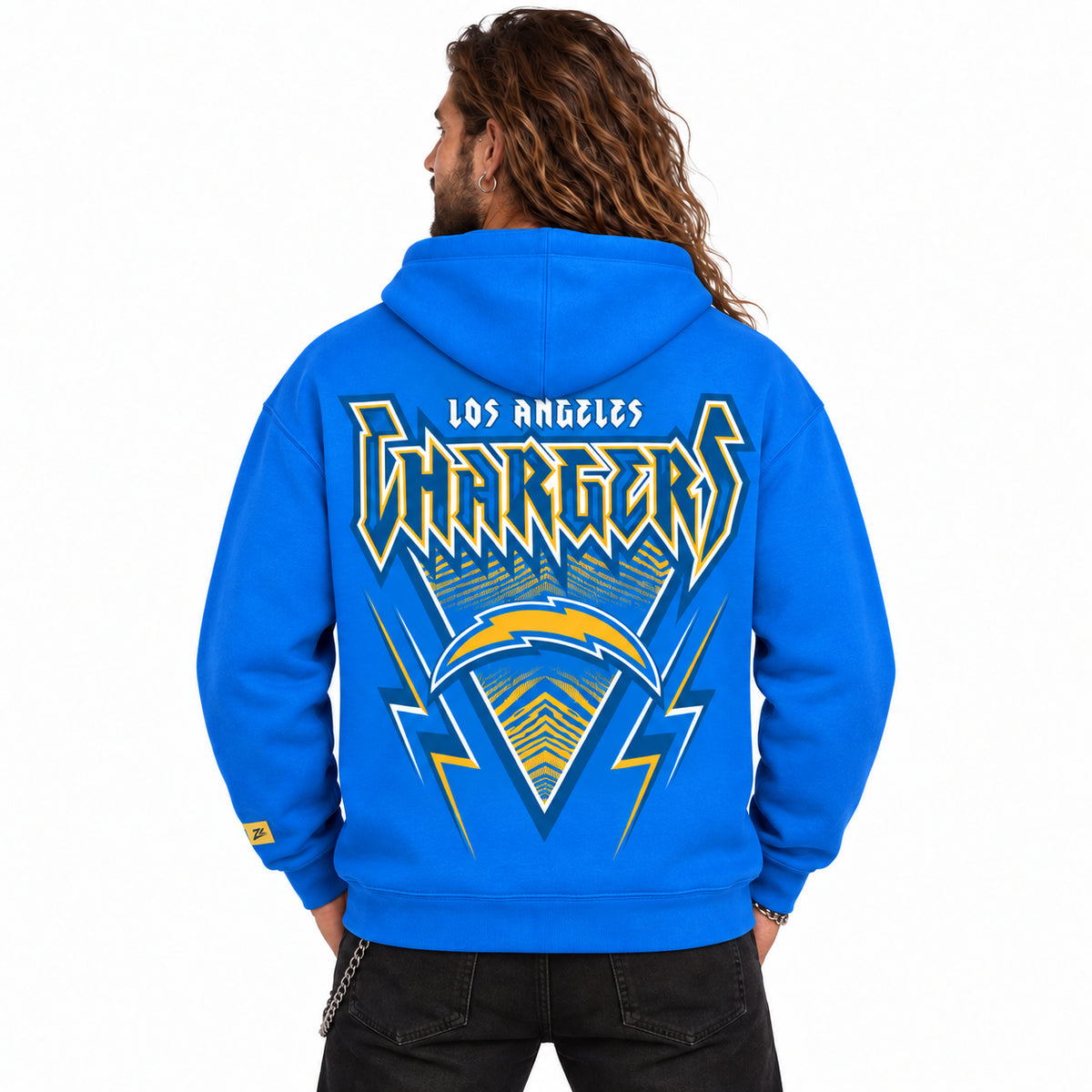 Zubaz NFL Men's & Women's 90s Heavy Metal Hoodie, Los Angeles Chargers