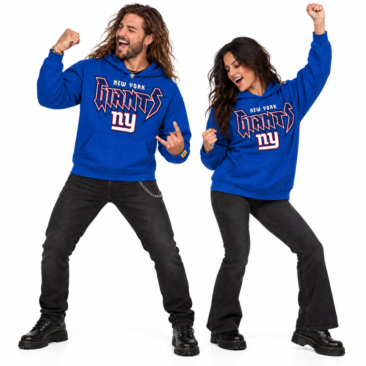 Zubaz NFL Men's & Women's 90s Heavy Metal Hoodie, New York Giants