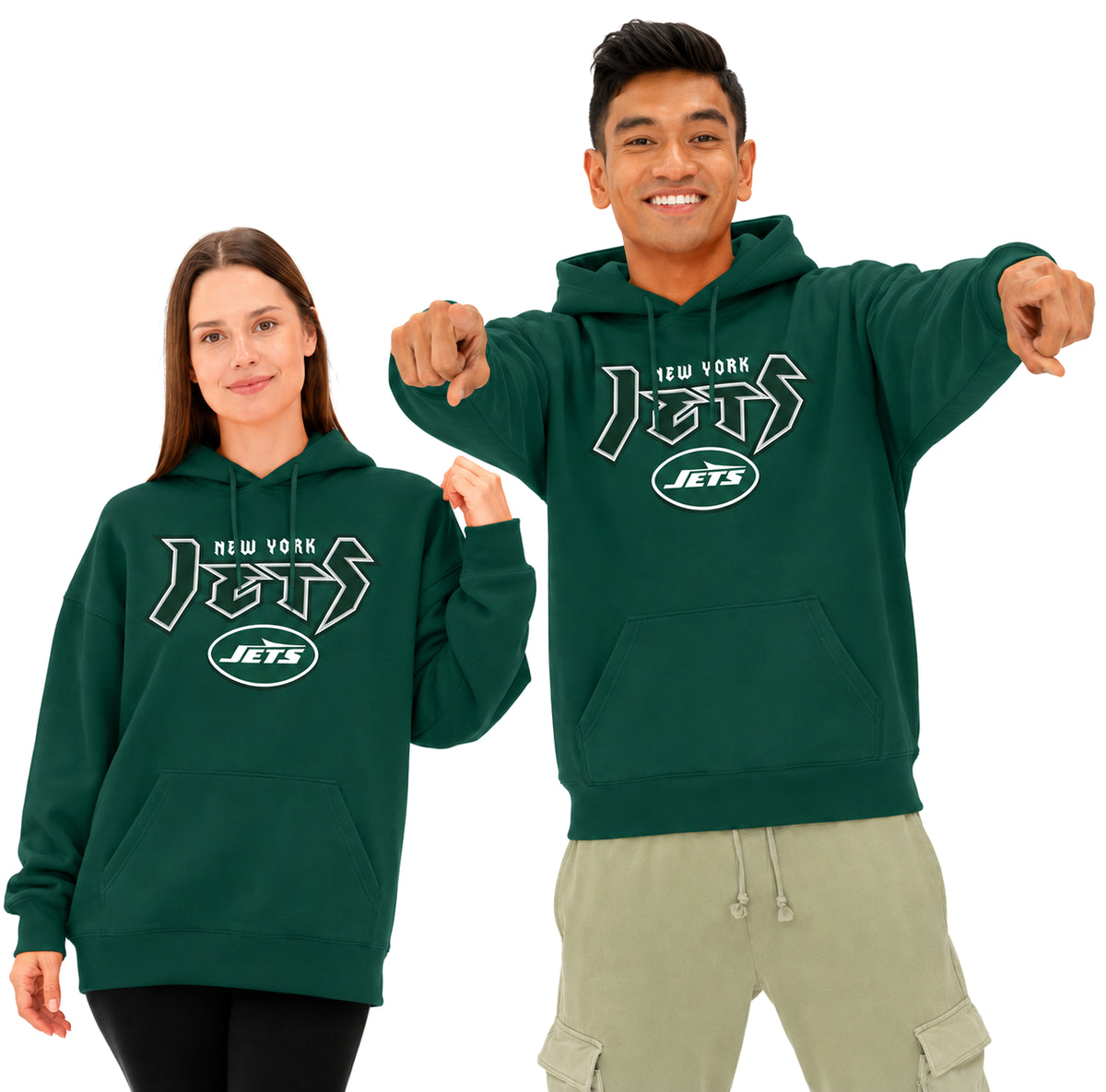 Zubaz NFL Men's & Women's 90s Heavy Metal Graphic Hoodie, New York Jets