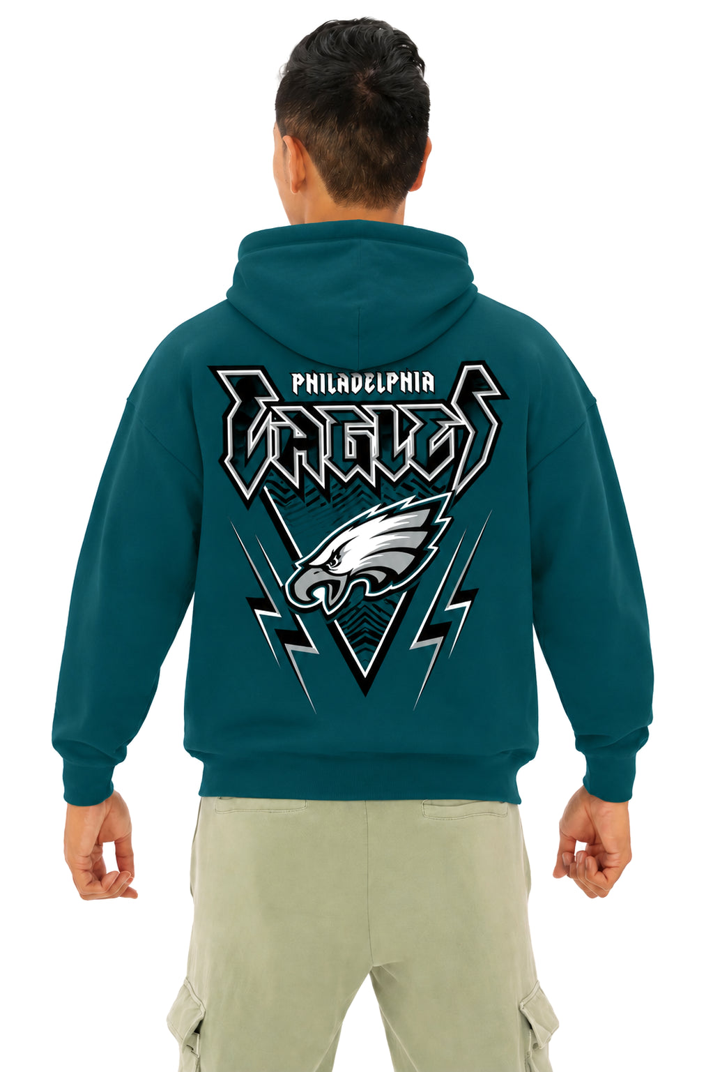 Zubaz NFL Men's & Women's 90s Heavy Metal Hoodie, Philadelphia Eagles