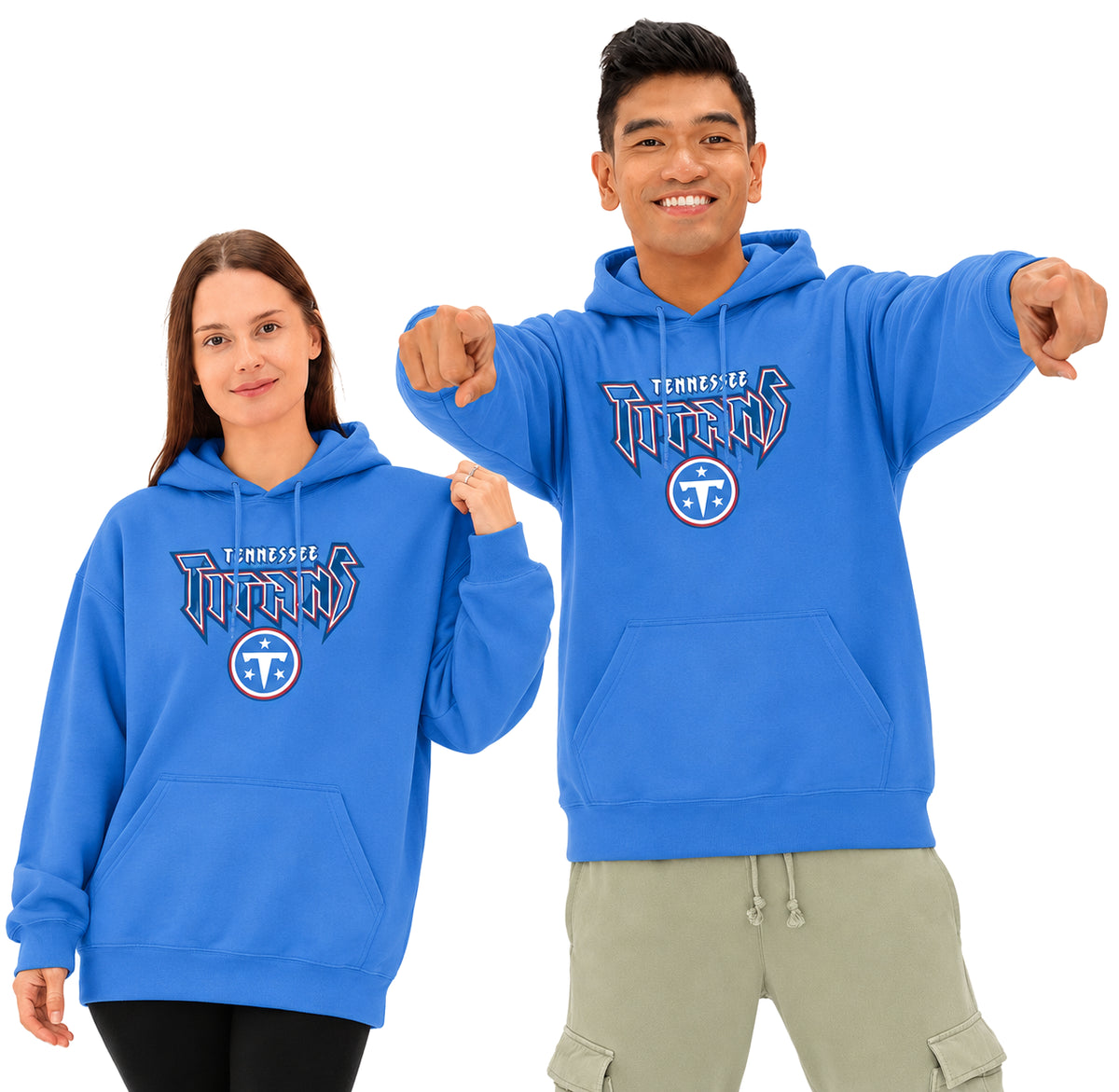 Zubaz NFL Tennessee Titans Unisex 90s Vintage Heavy Metal Hoodie