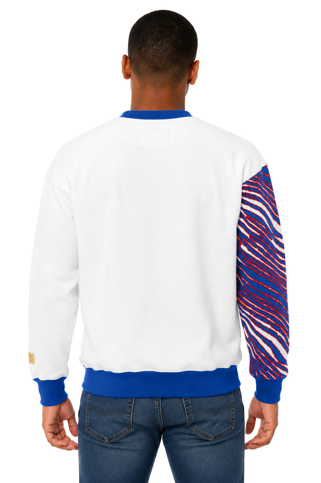 Zubaz NFL Men's & Women's 90s Strong Arm Crew, Buffalo Bills