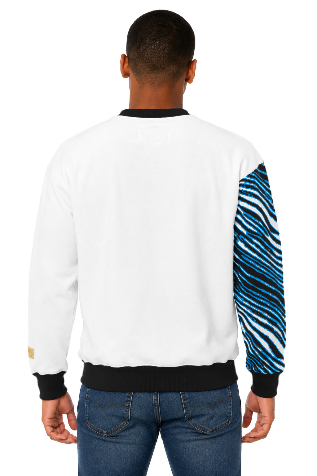 Zubaz NFL Men's & Women's 90s Strong Arm Crew, Carolina Panthers