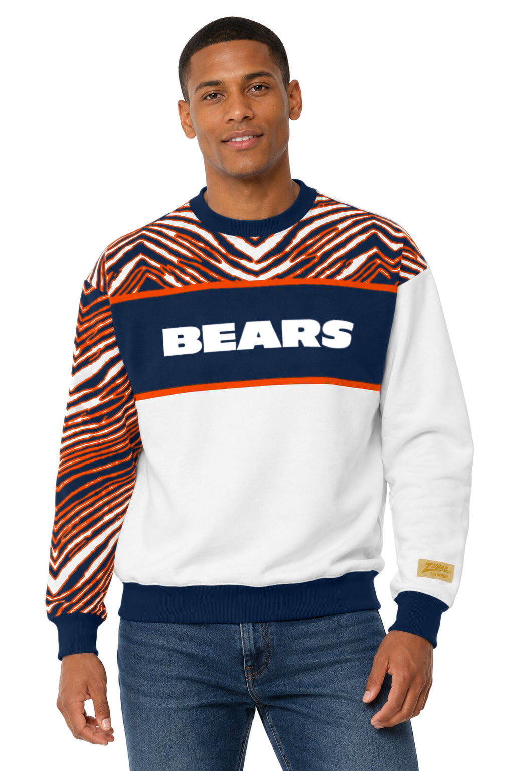 Zubaz NFL Men's & Women's 90s Strong Arm Crew, Chicago Bears