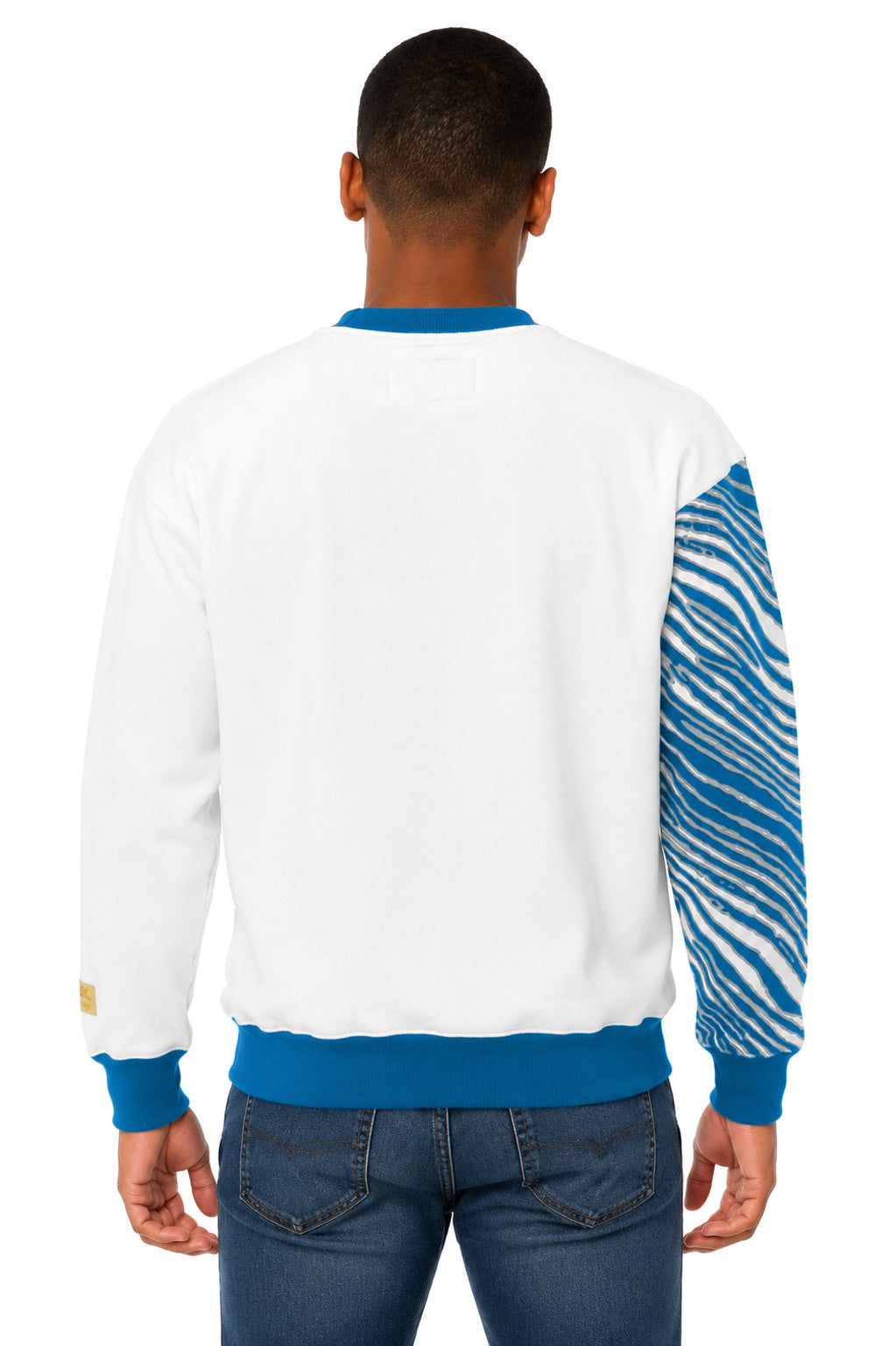 Zubaz NFL Men's & Women's 90s Strong Arm Crew, Detroit Lions
