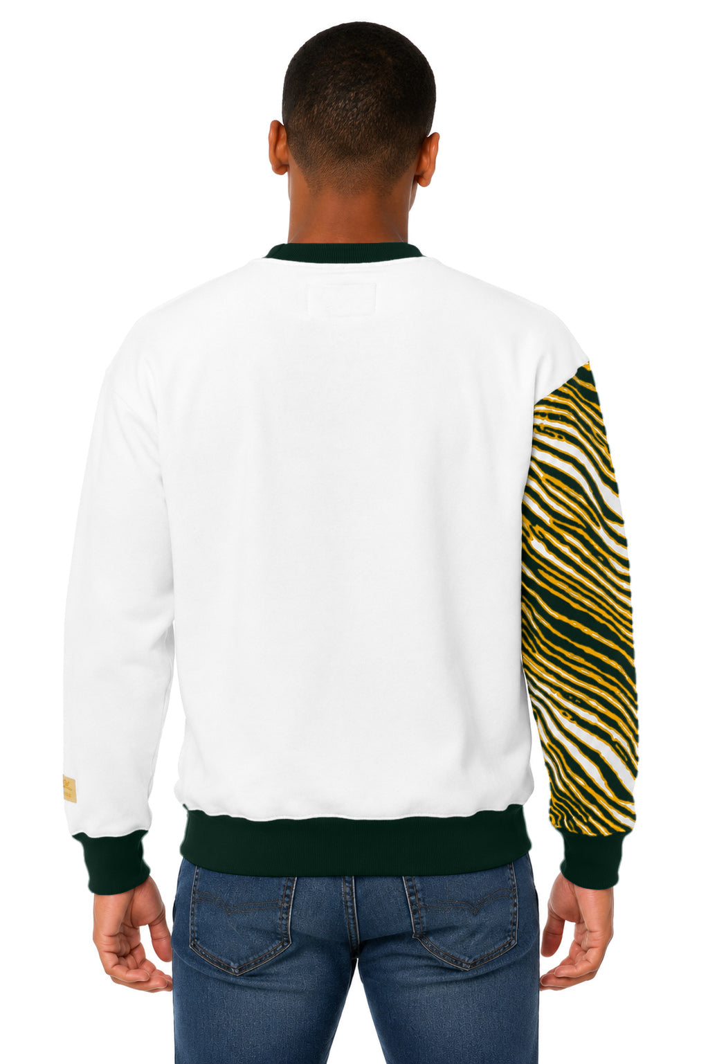 Zubaz NFL Men's & Women's 90s Strong Arm Crew, Green Bay Packers