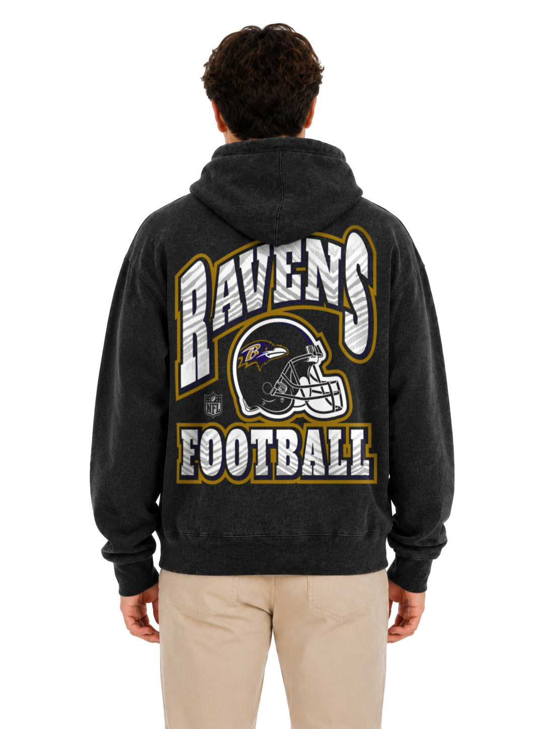 Zubaz NFL Unisex 90s Vintage All Pro Hoodie, Baltimore Ravens