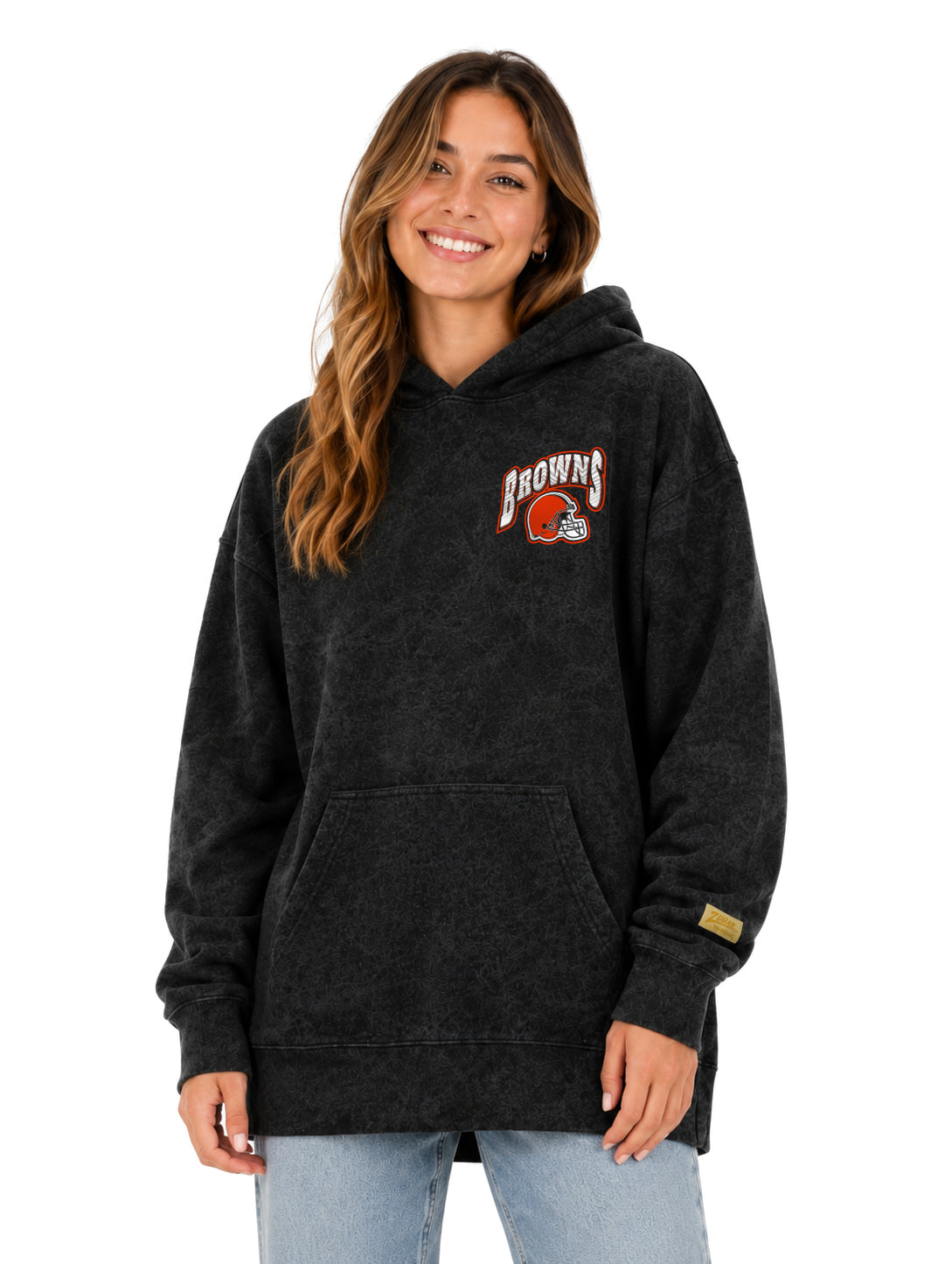Zubaz NFL Unisex 90s Vintage All Pro Hoodie, Cleveland Browns