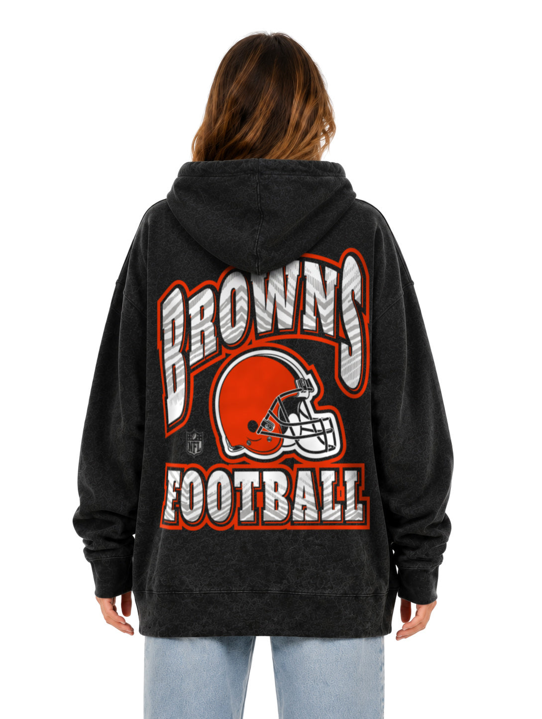 Zubaz NFL Unisex 90s Vintage All Pro Hoodie, Cleveland Browns