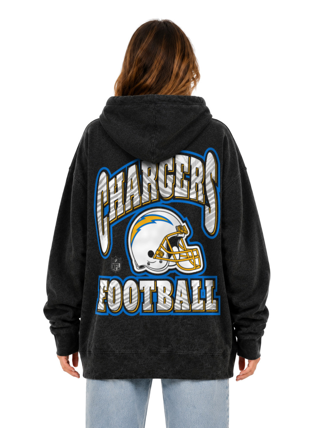 Zubaz NFL Los Angeles Chargers Unisex 90s Vintage All Pro Hoodie