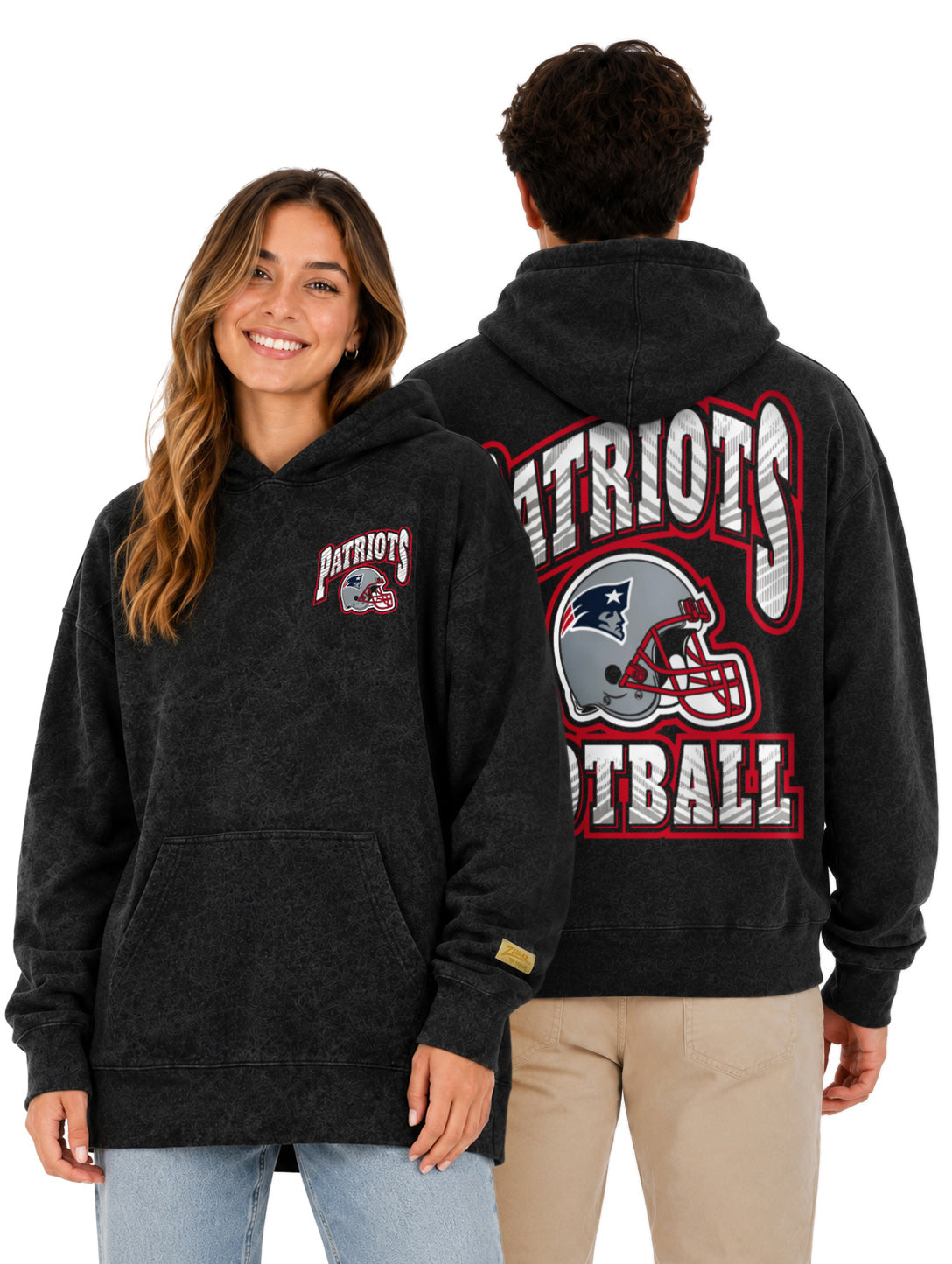 Zubaz NFL Unisex 90s Vintage All Pro Hoodie, New England Patriots