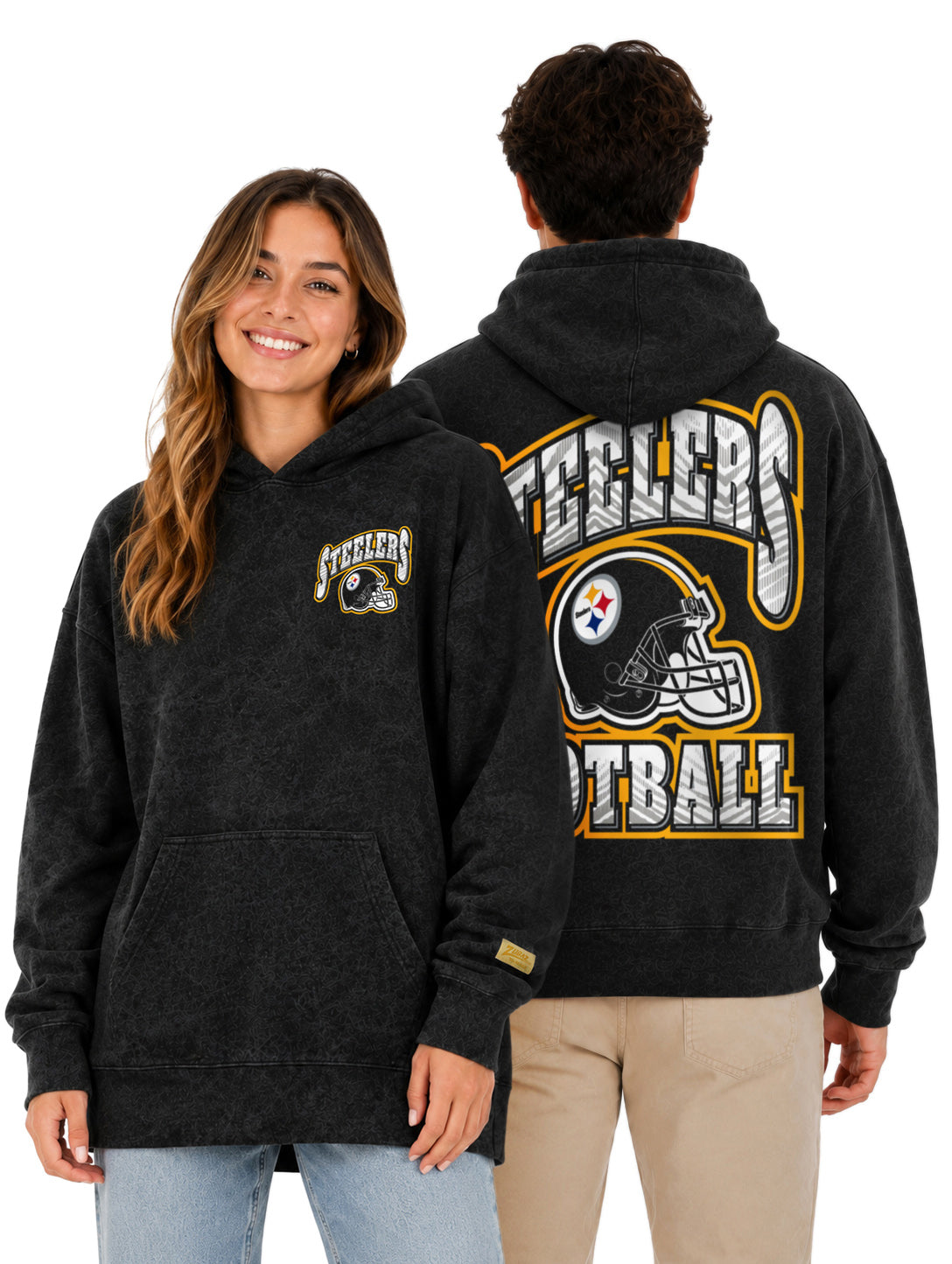 Zubaz NFL Pittsburgh Steelers Unisex 90s Vintage All Pro Hoodie