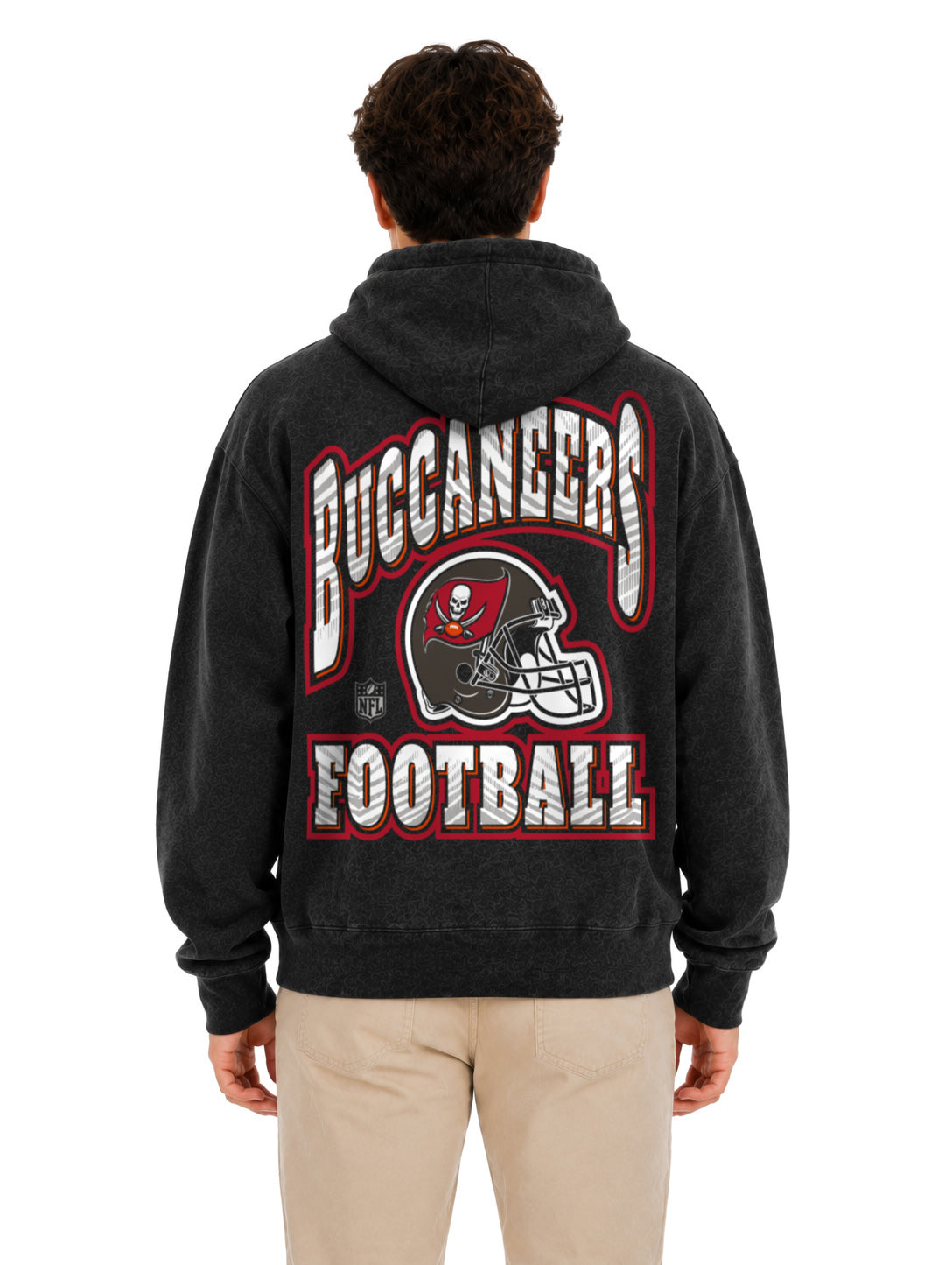 Zubaz NFL Tampa Bay Buccaneers Unisex Black Zebra Fade 90s Vintage All Pro Hoodie