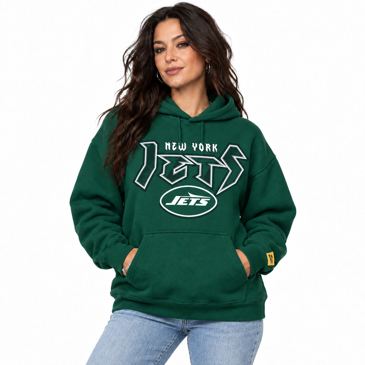 Zubaz NFL Men's & Women's 90s Heavy Metal Graphic Hoodie, New York Jets