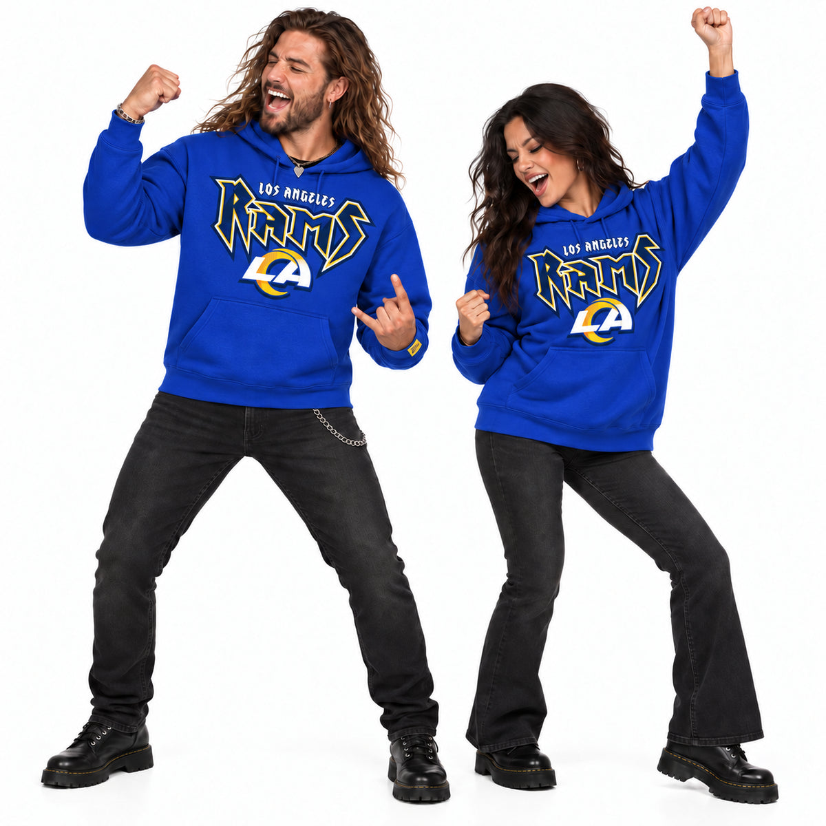 Zubaz NFL Men's & Women's 90s Heavy Metal Hoodie, Los Angeles Rams