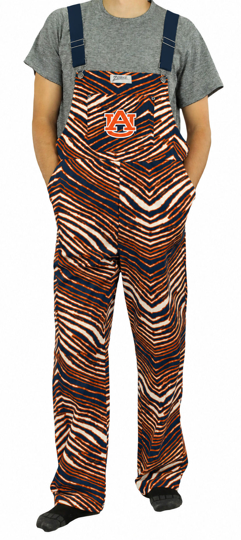 Zubaz NCAA Auburn Tigers Adult Unisex 3 Color Zebra Lined Bib