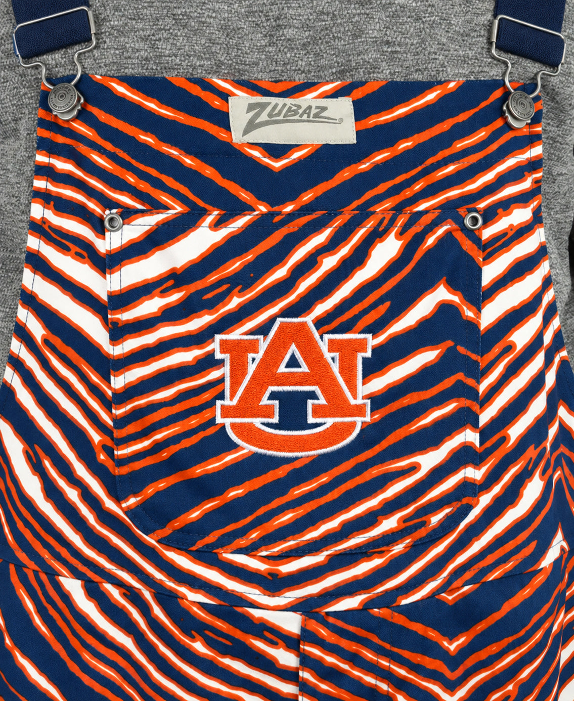 Zubaz NCAA Auburn Tigers Adult Unisex 3 Color Zebra Lined Bib