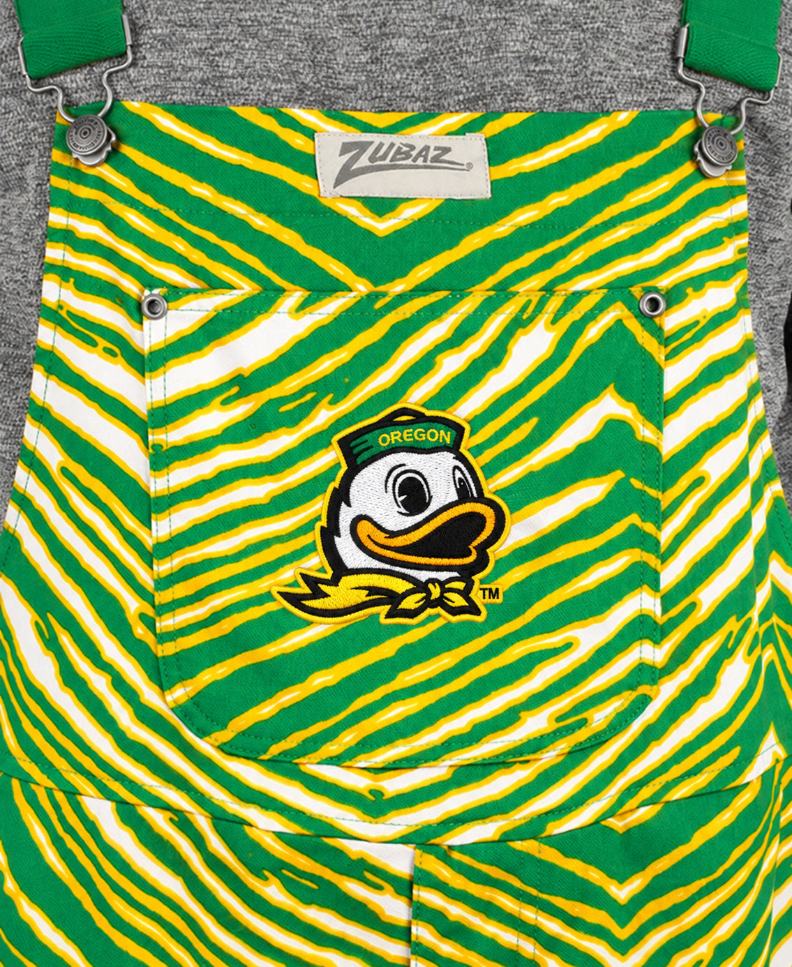 Zubaz NCAA Oregon Ducks Adult Unisex 3 Color Zebra Lined Bib