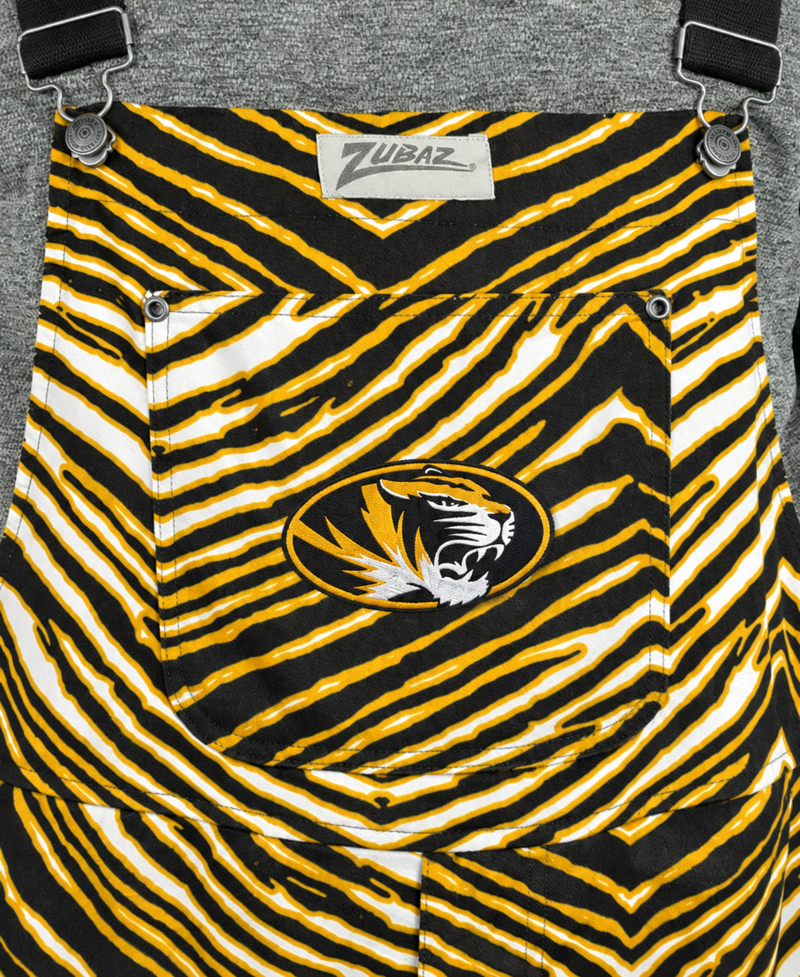 Zubaz NCAA Missouri Tigers Adult Unisex 3 Color Zebra Lined Bib