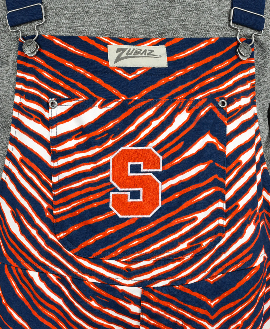 Zubaz NCAA Syracuse Orange Adult Unisex 3 Color Zebra Lined Bib