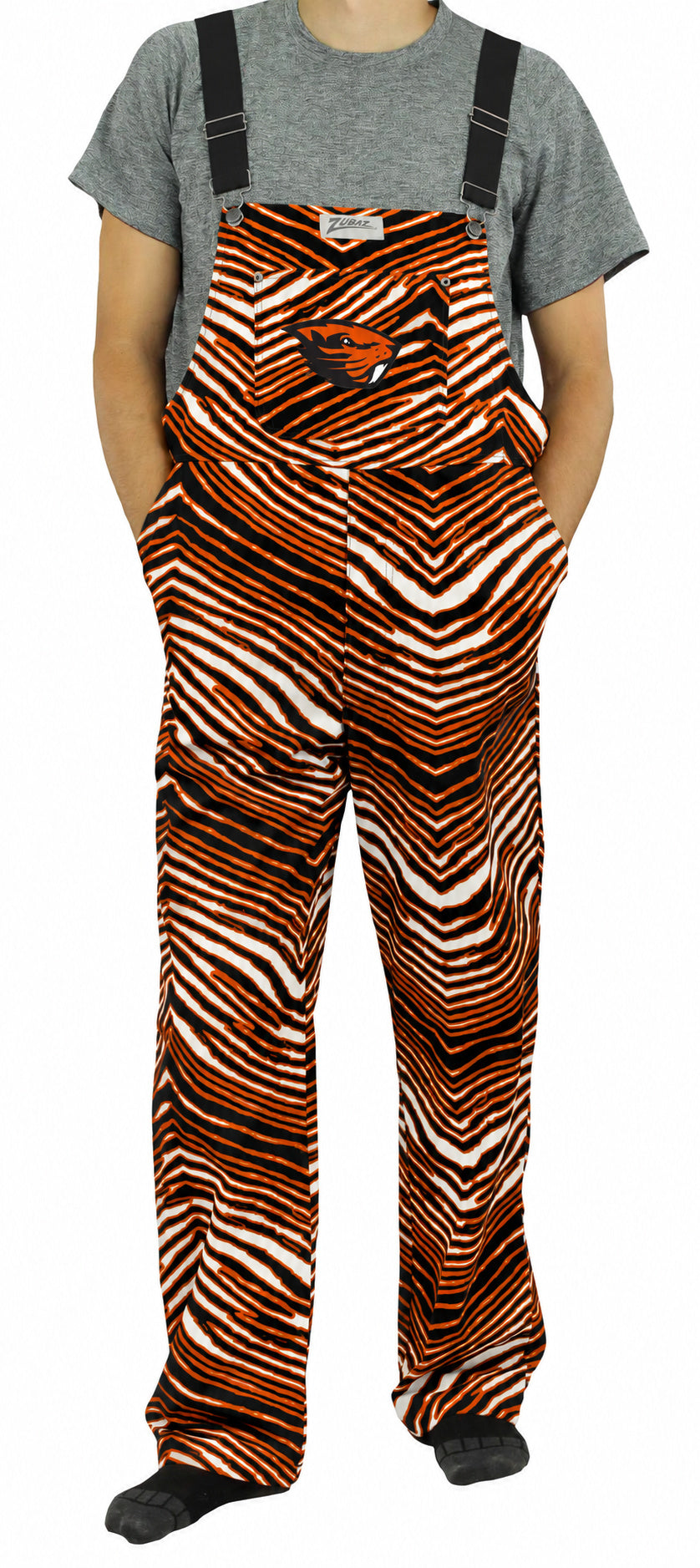 Zubaz NCAA Oregon State Beavers Adult Unisex 3 Color Zebra Lined Bib