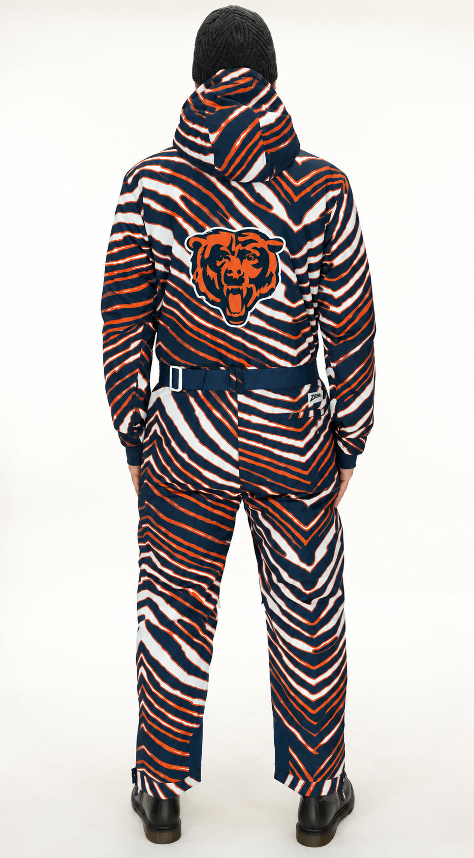 Zubaz NFL Chicago Bears Adult Unisex Team Color Zebra Tundra Tux Snowsuit