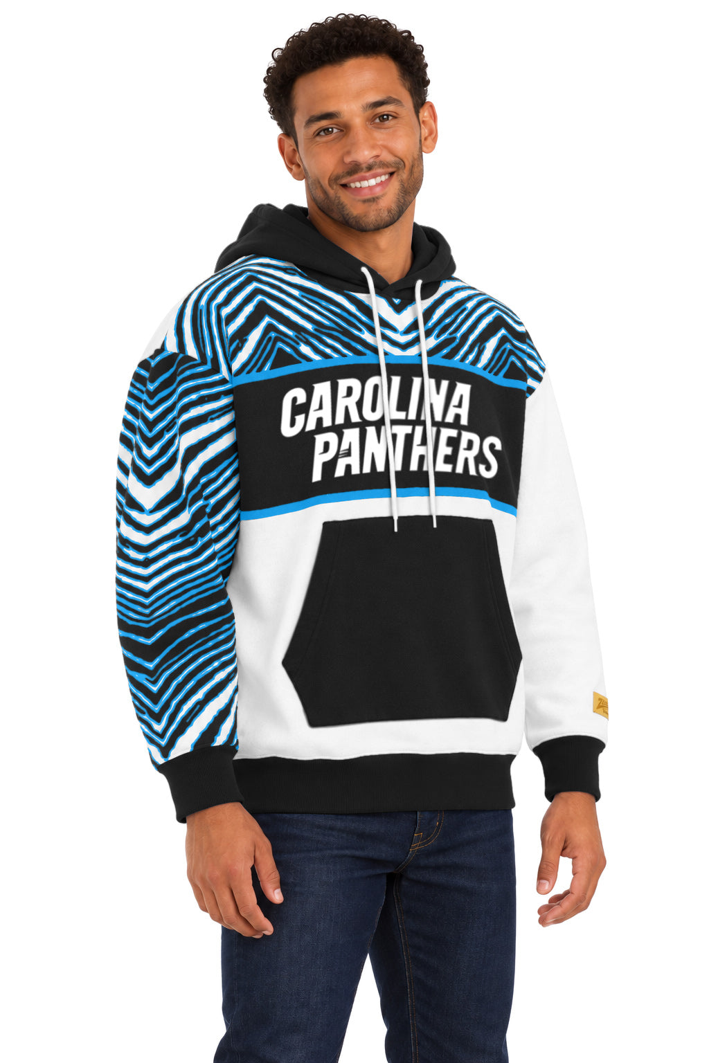 Zubaz NFL Men's & Women's 90s Strong Arm Hoodie, Carolina Panthers